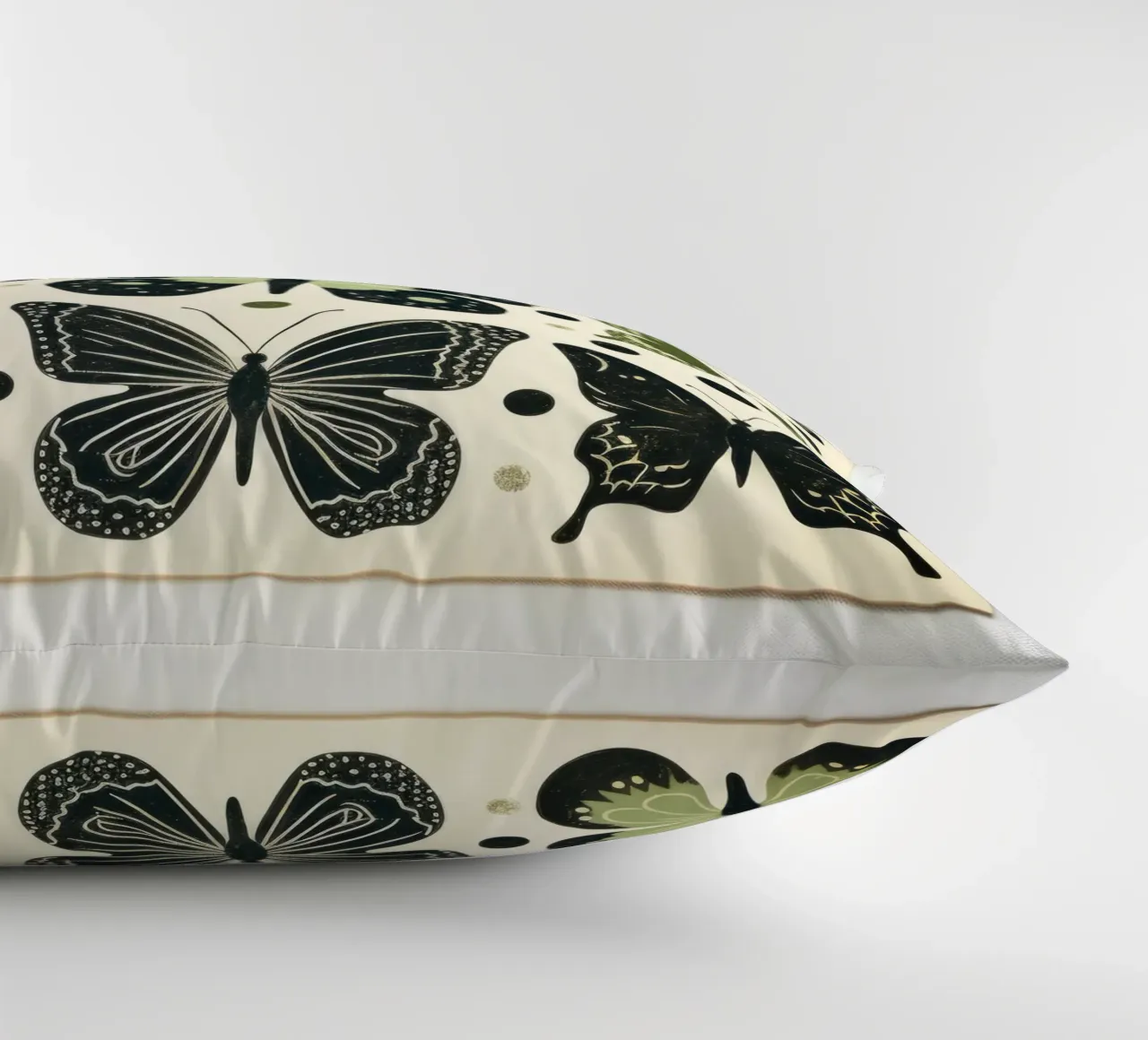Farfalla verde 4 cuscino da Minimal Animal Art
