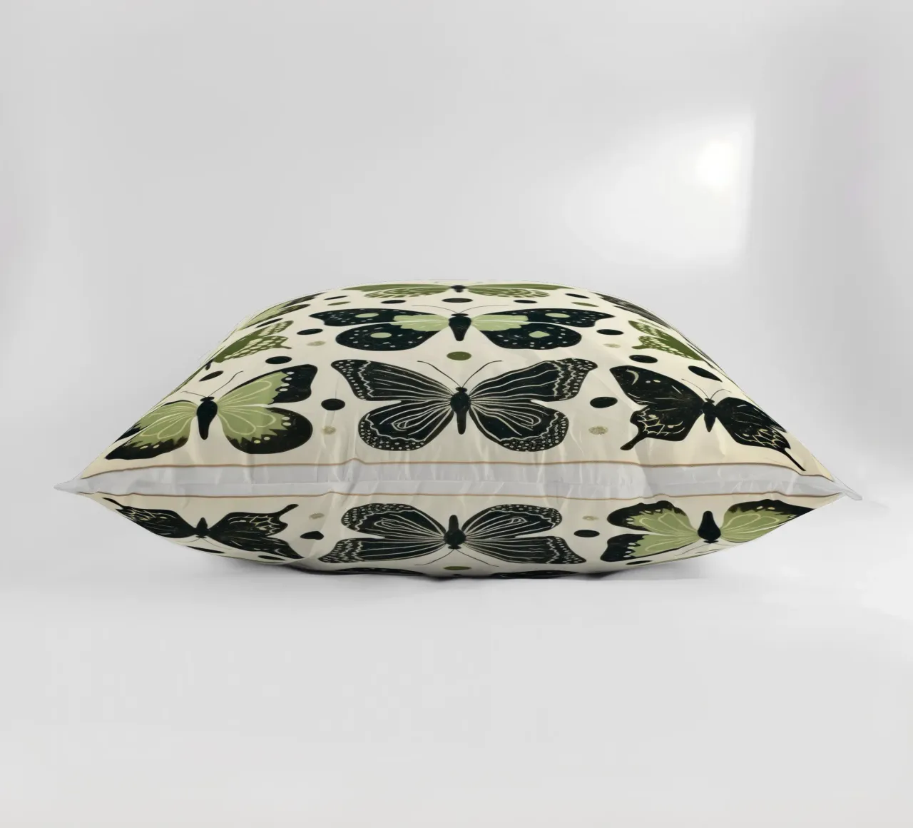 Farfalla verde 4 cuscino da Minimal Animal Art