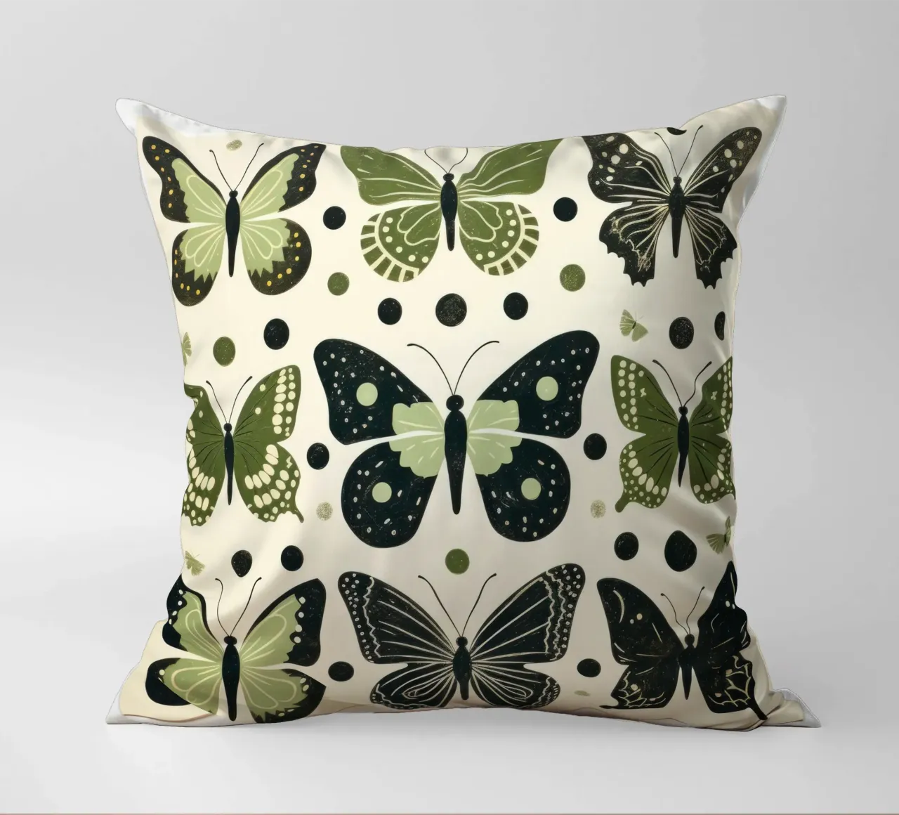Farfalla verde 4 cuscino da Minimal Animal Art