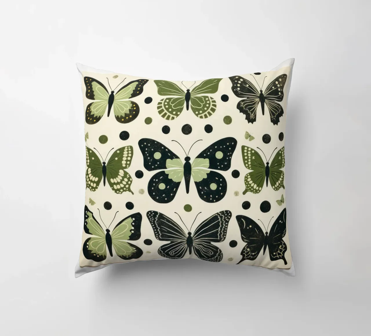 Farfalla verde 4 cuscino da Minimal Animal Art