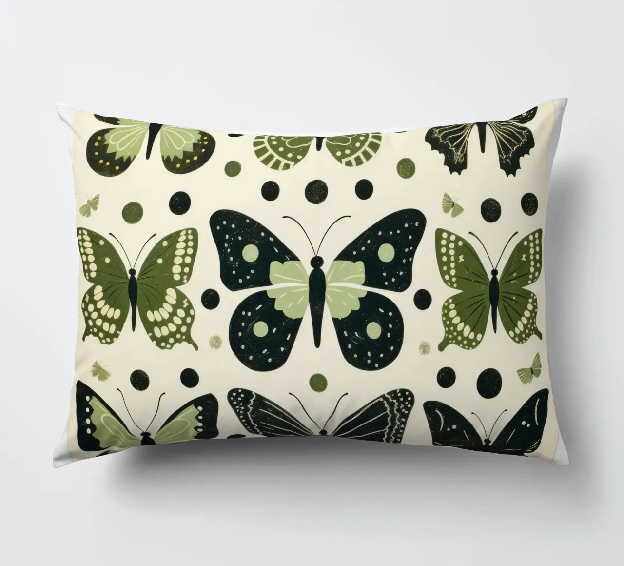 Farfalla verde 4 cuscino da Minimal Animal Art