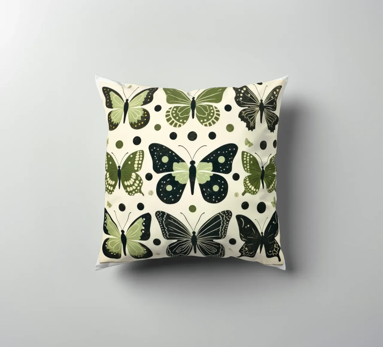 Farfalla verde 4 cuscino da Minimal Animal Art