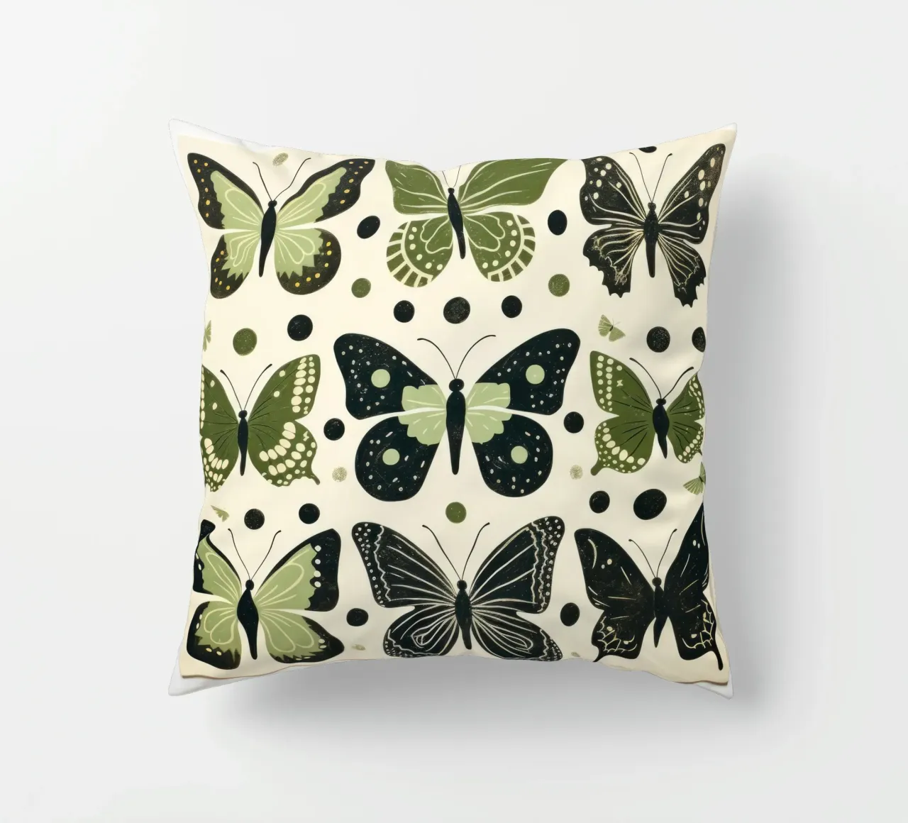 Farfalla verde 4 cuscino da Minimal Animal Art