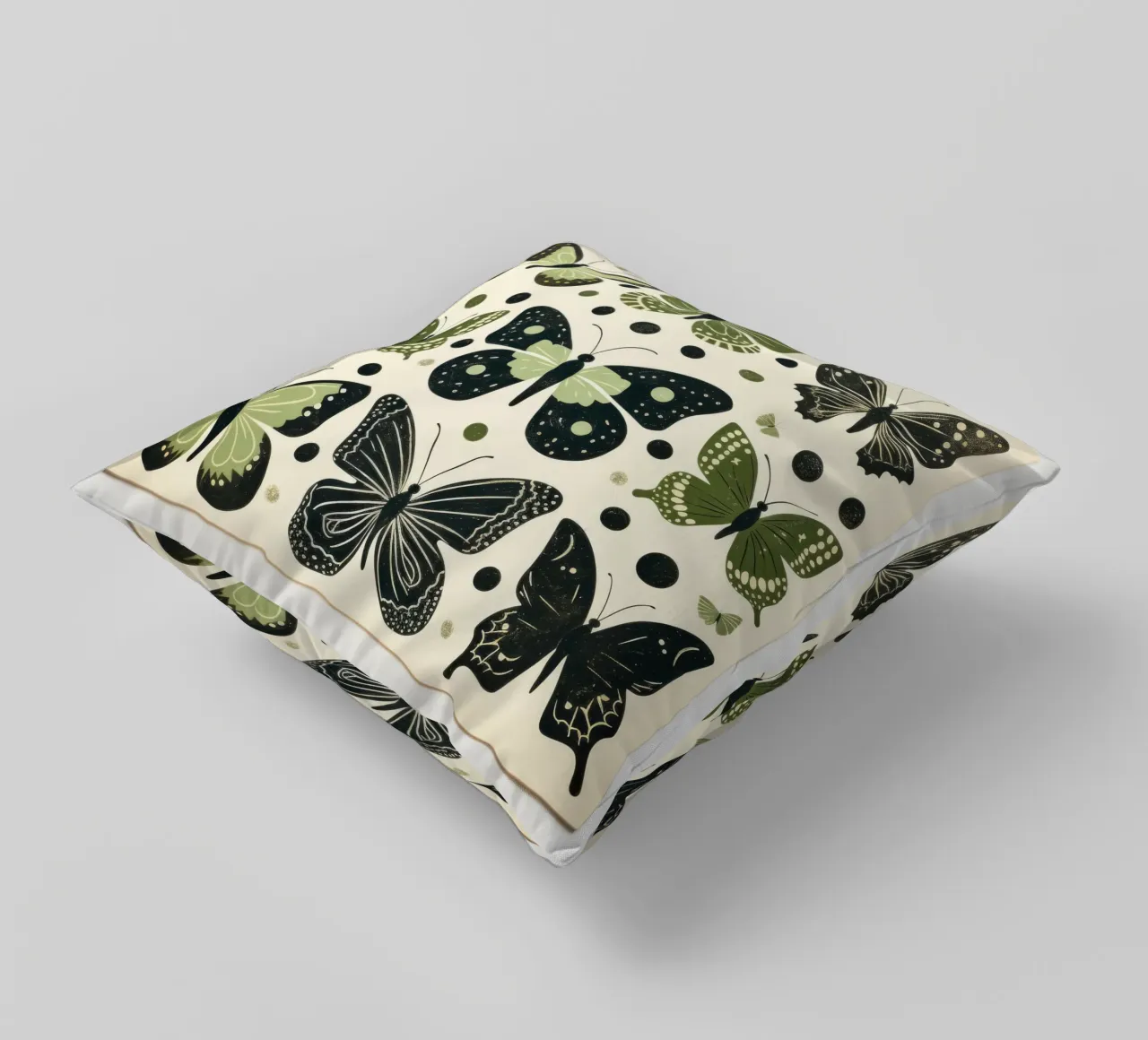Farfalla verde 4 cuscino da Minimal Animal Art