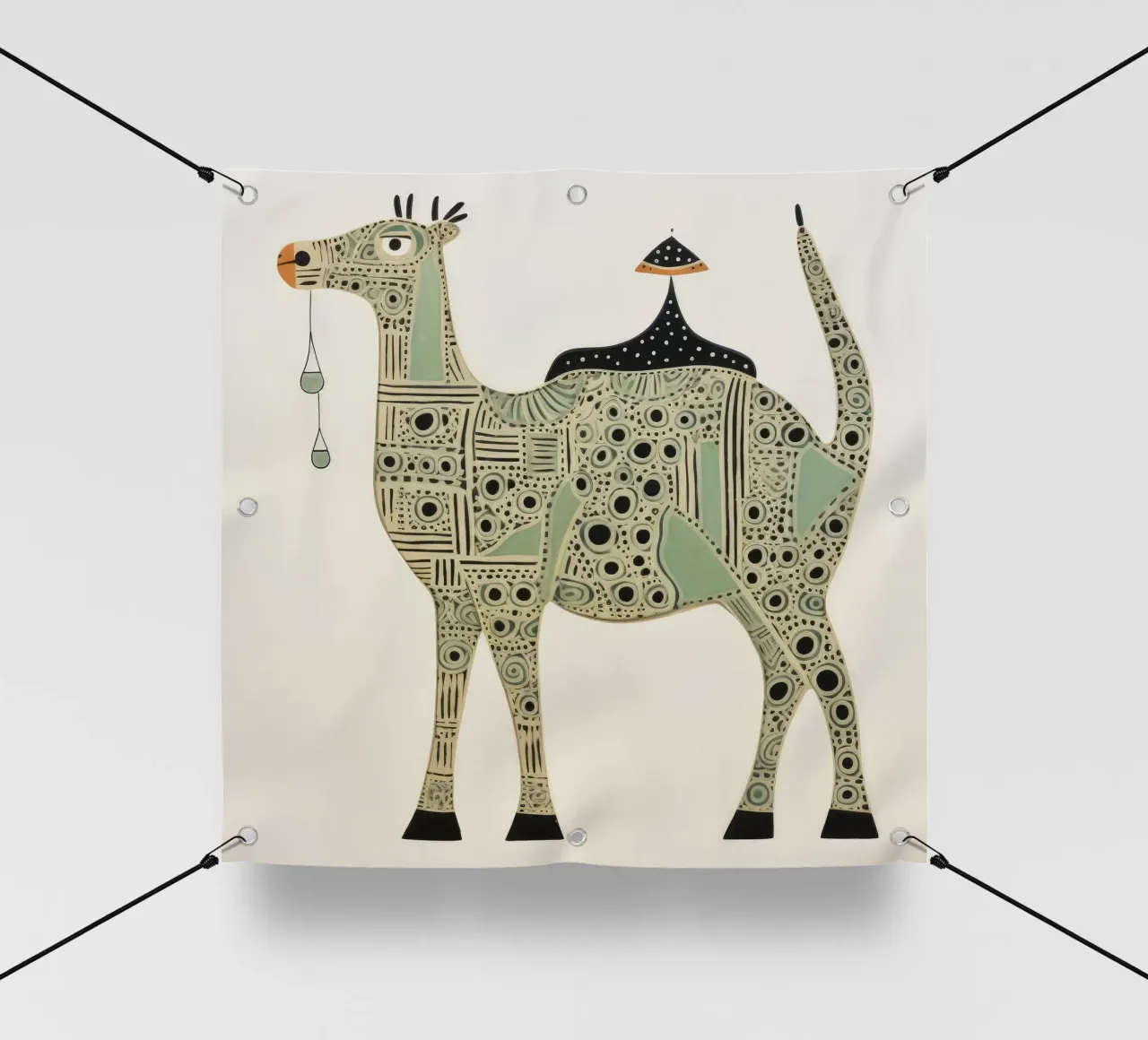 Cammello verde 1 telo in pvc da Minimal Animal Art