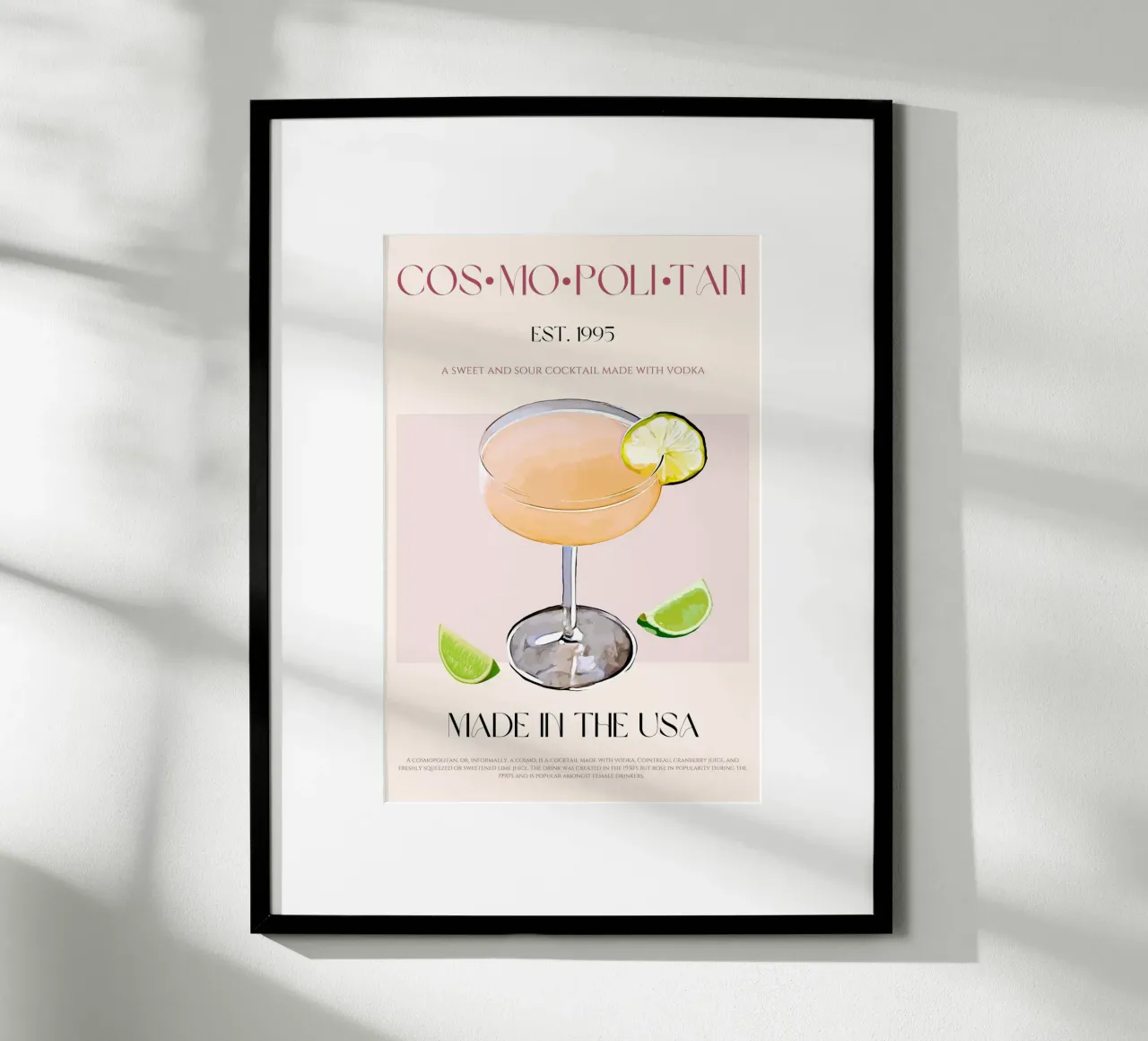 Cosmopolitan Cocktail Print hahnemühle by KOKRPrints