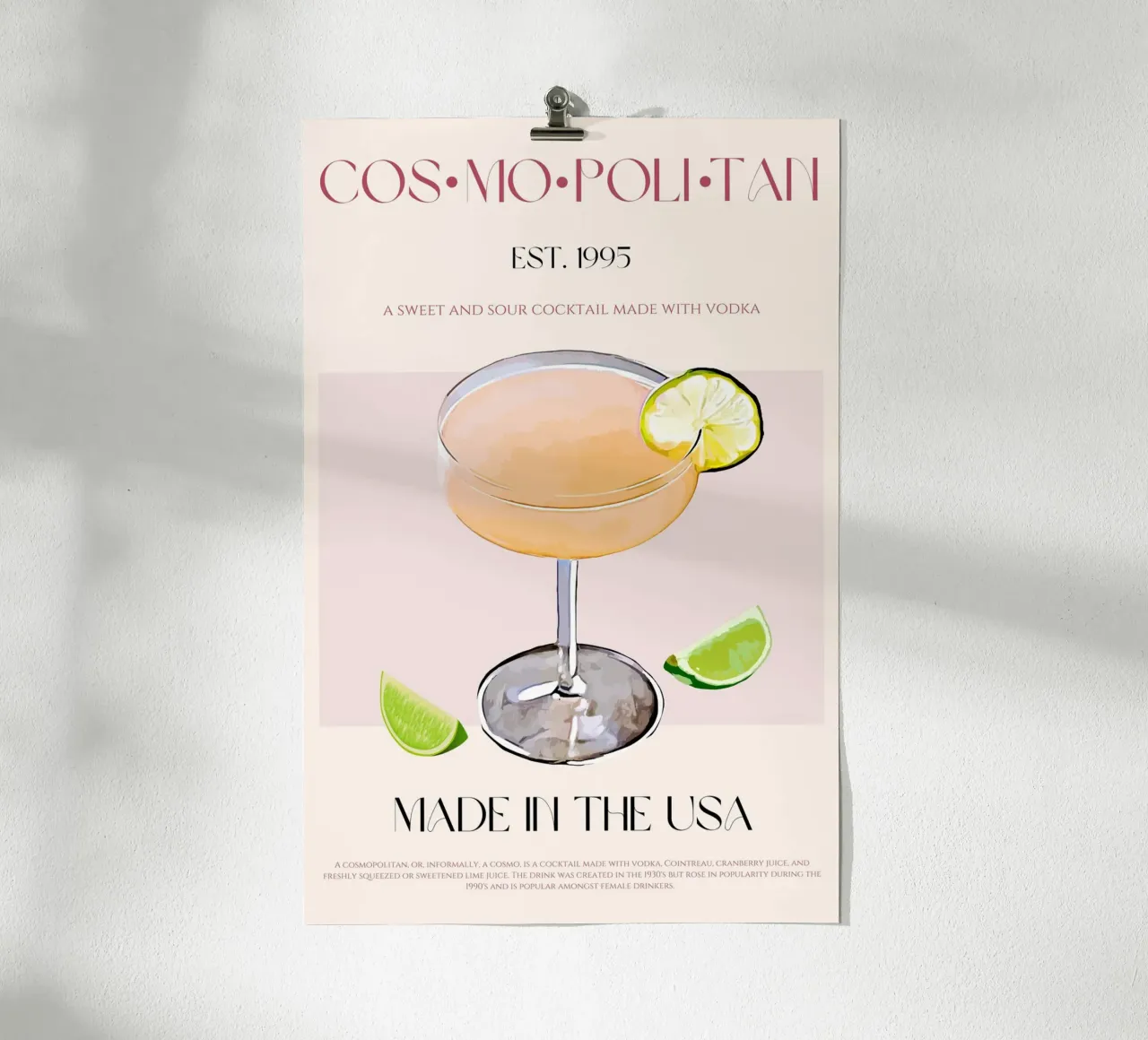 Cosmopolitan Cocktail Print hahnemühle by KOKRPrints