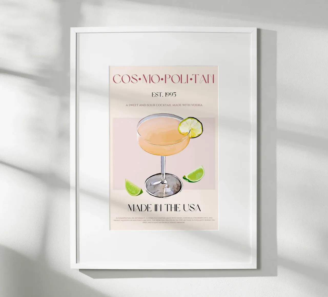 Cosmopolitan Cocktail Print hahnemühle by KOKRPrints