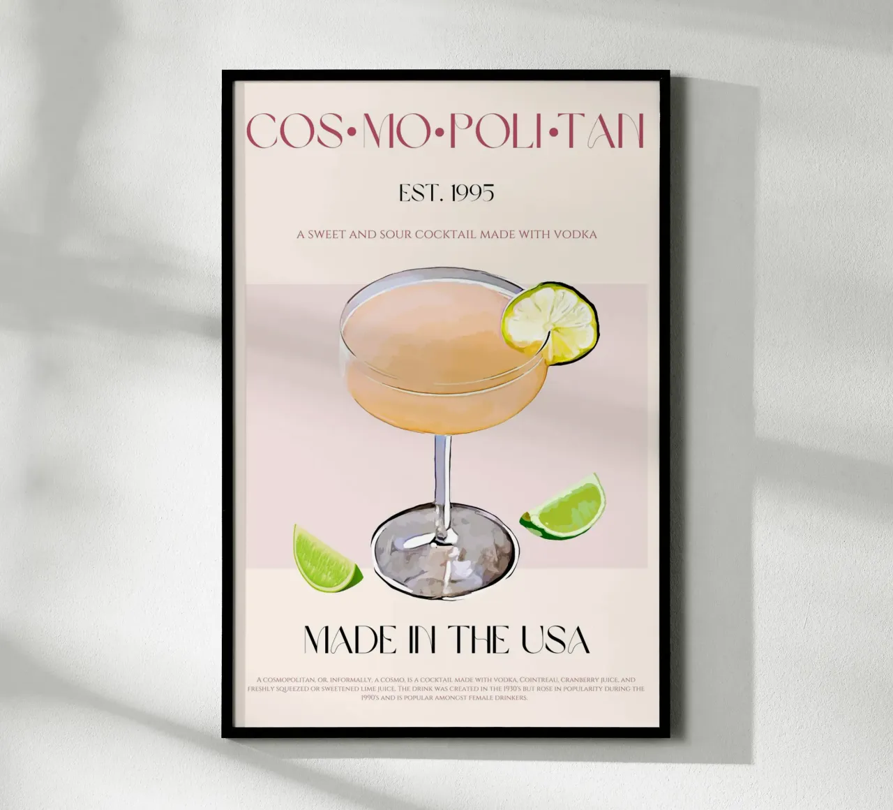 Cosmopolitan Cocktail Print hahnemühle by KOKRPrints