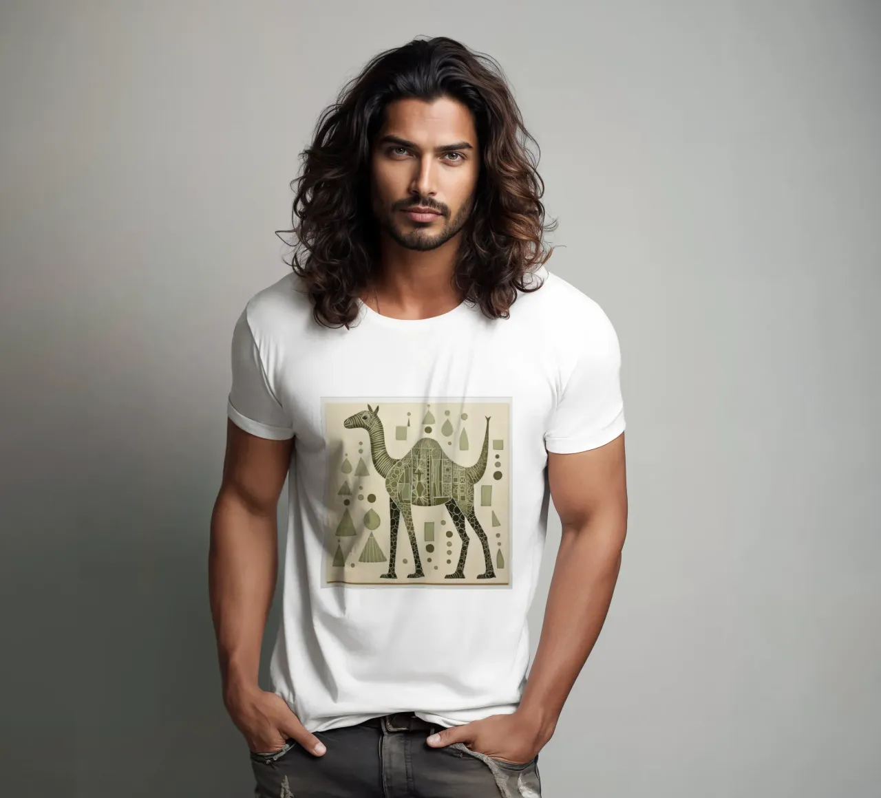 Grünes Kamel 2 T-Shirt von Minimal Animal Art