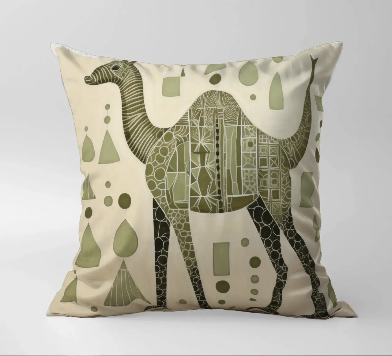 Cammello verde 2 cuscino da Minimal Animal Art