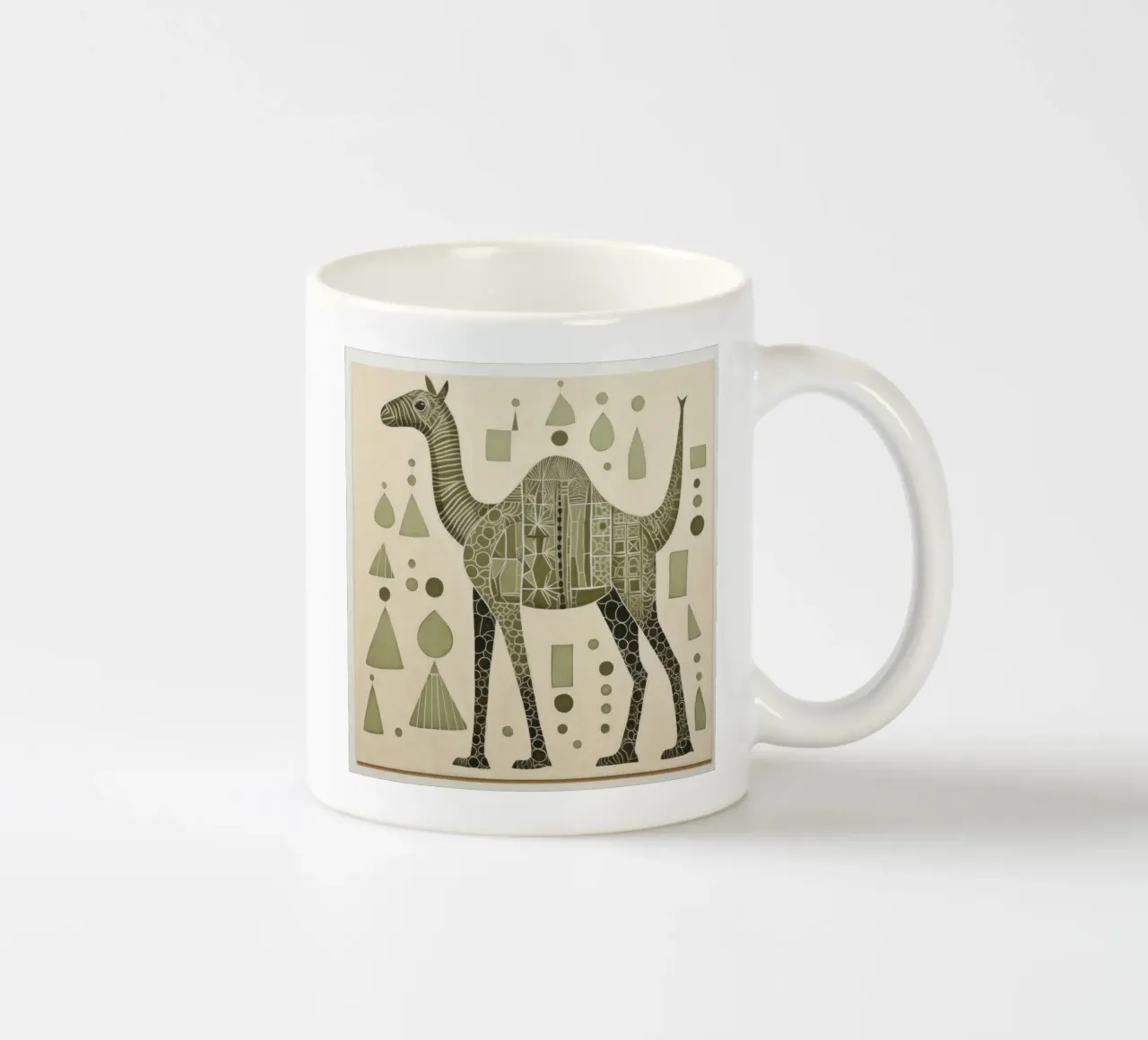 Cammello verde 2 tazza in ceramica da Minimal Animal Art