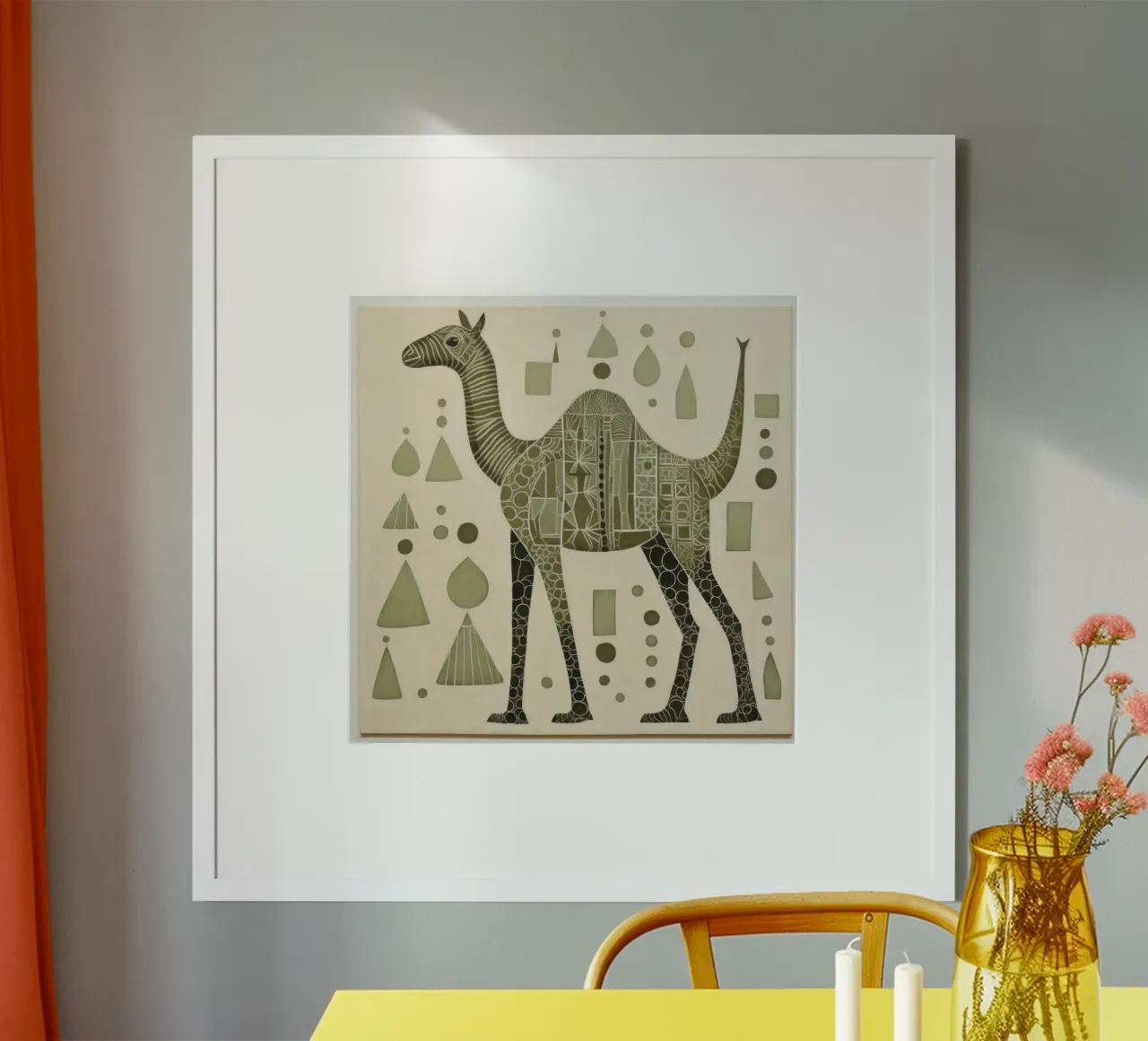 Green Camel 2 poster by Minimal Animal Art