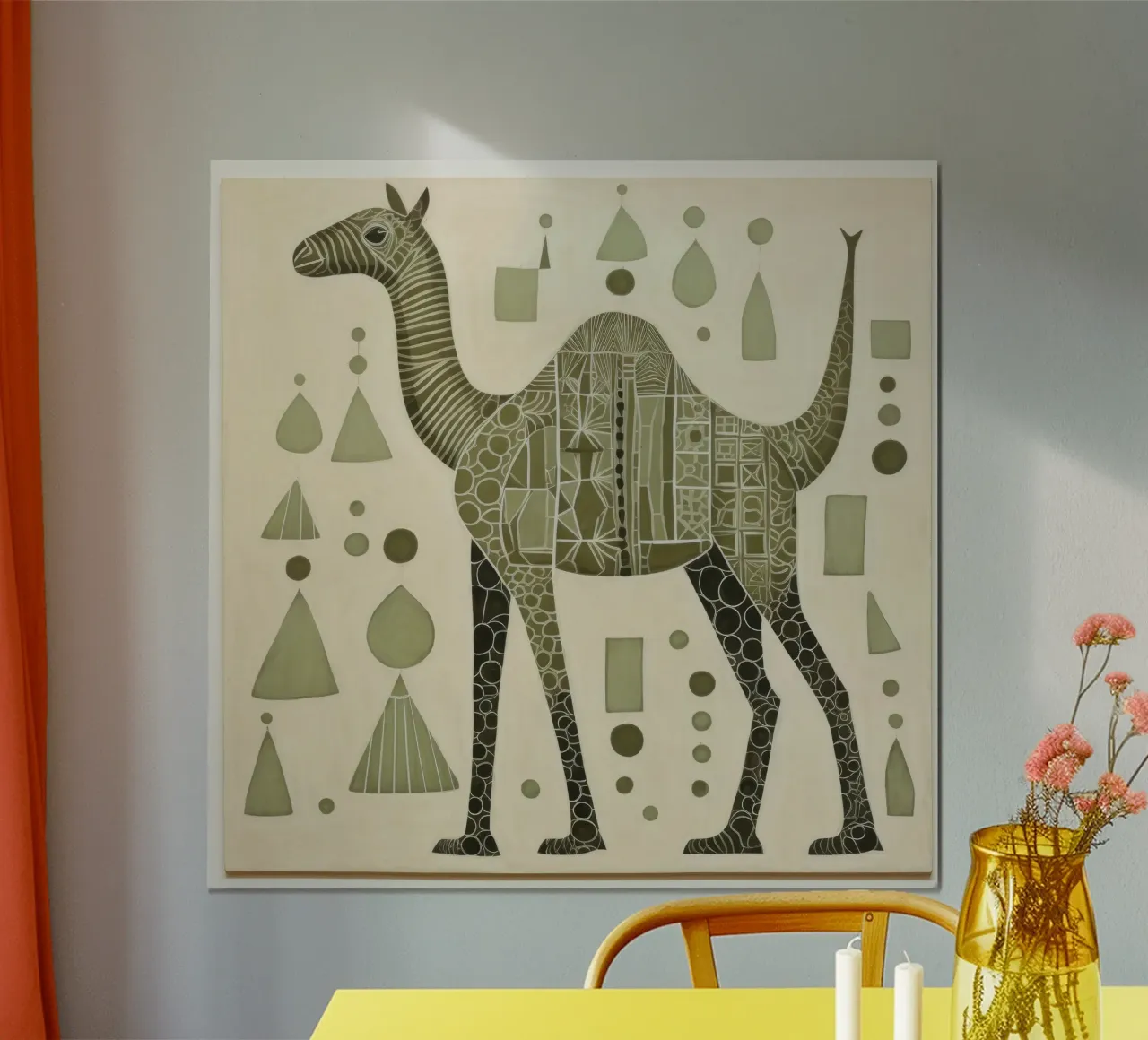 Green Camel 2 poster by Minimal Animal Art
