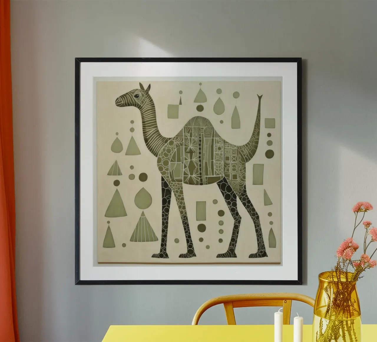 Green Camel 2 poster by Minimal Animal Art