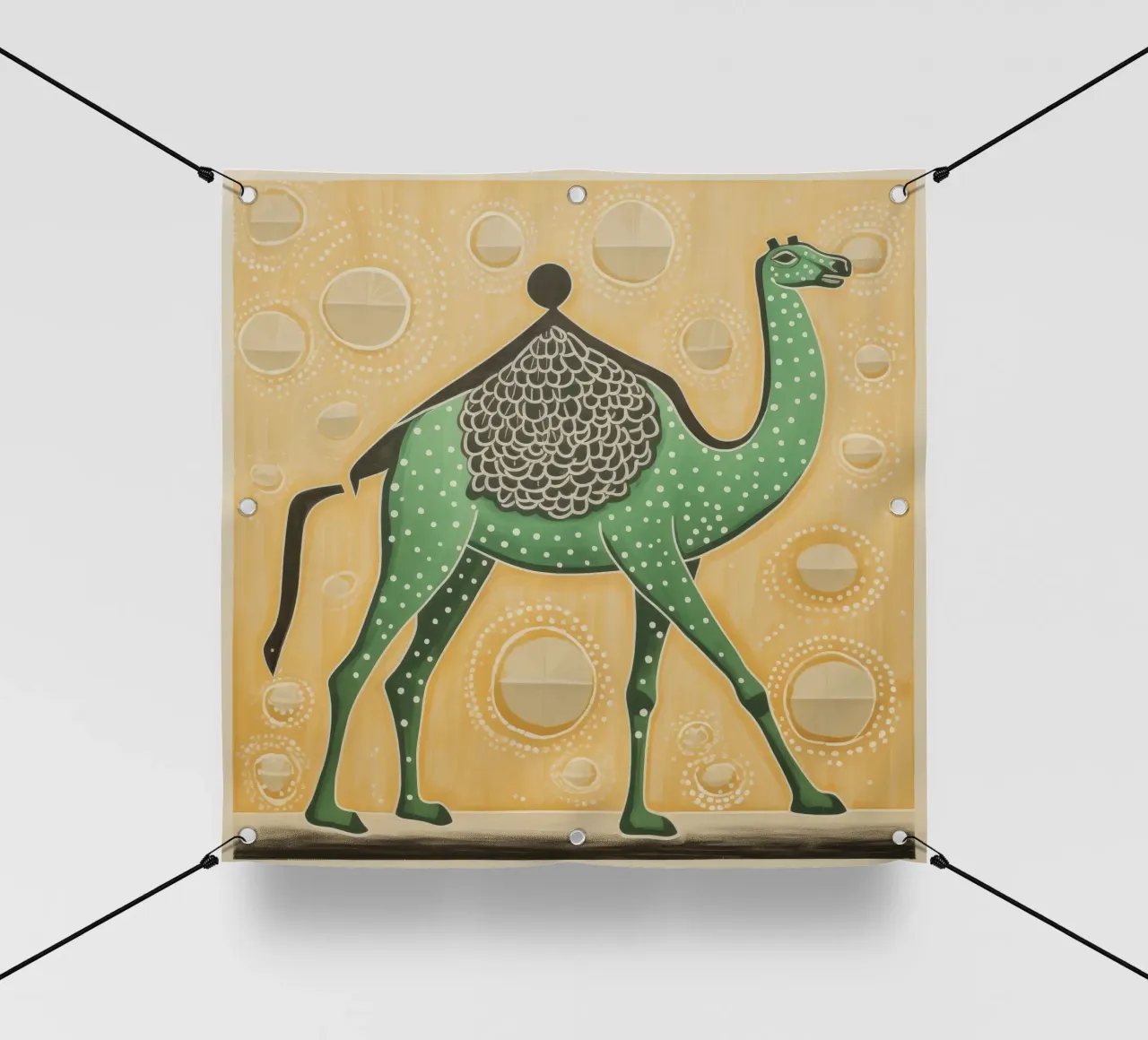 Cammello verde 3 telo in pvc da Minimal Animal Art