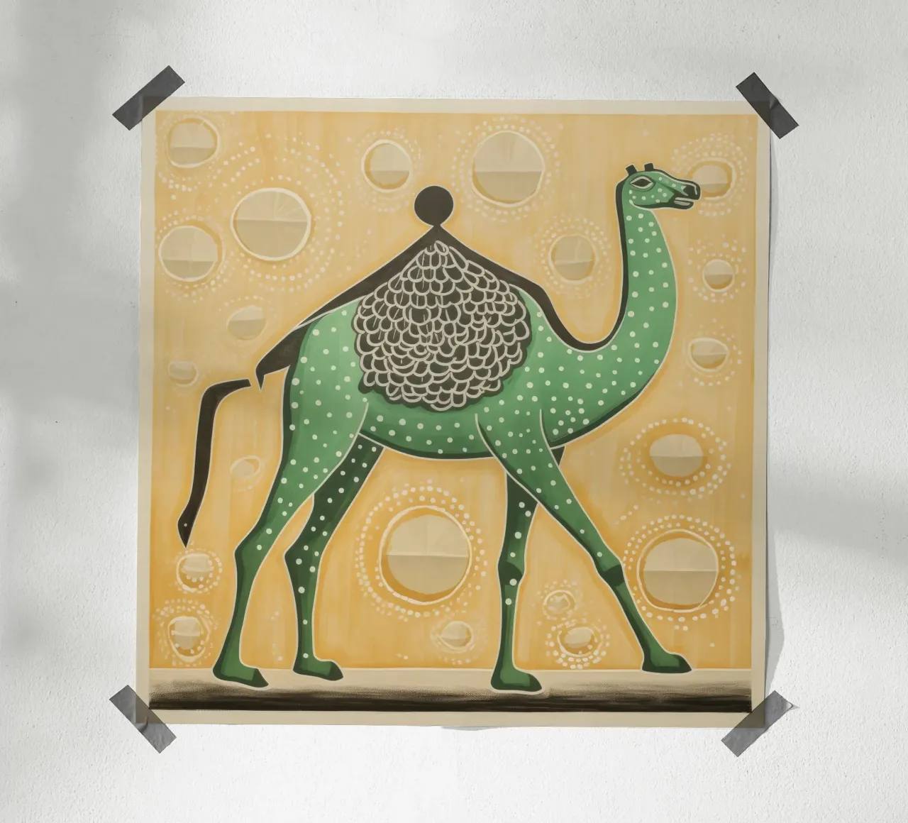 Green Camel 3 hahnemühle by Minimal Animal Art