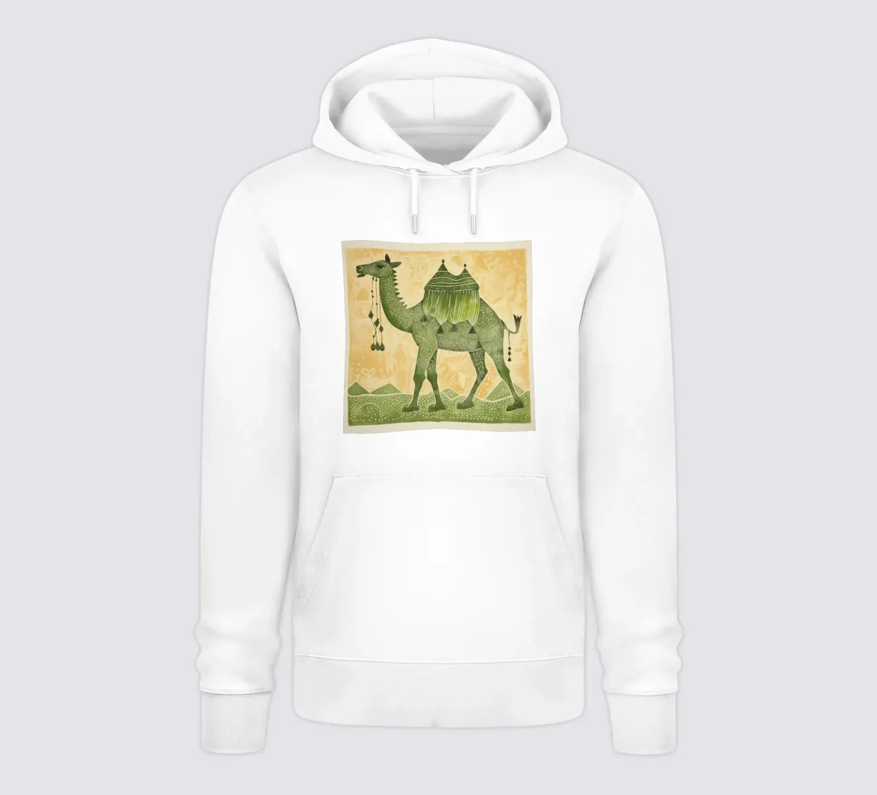 Cammello verde 4 felpa con cappuccio da Minimal Animal Art