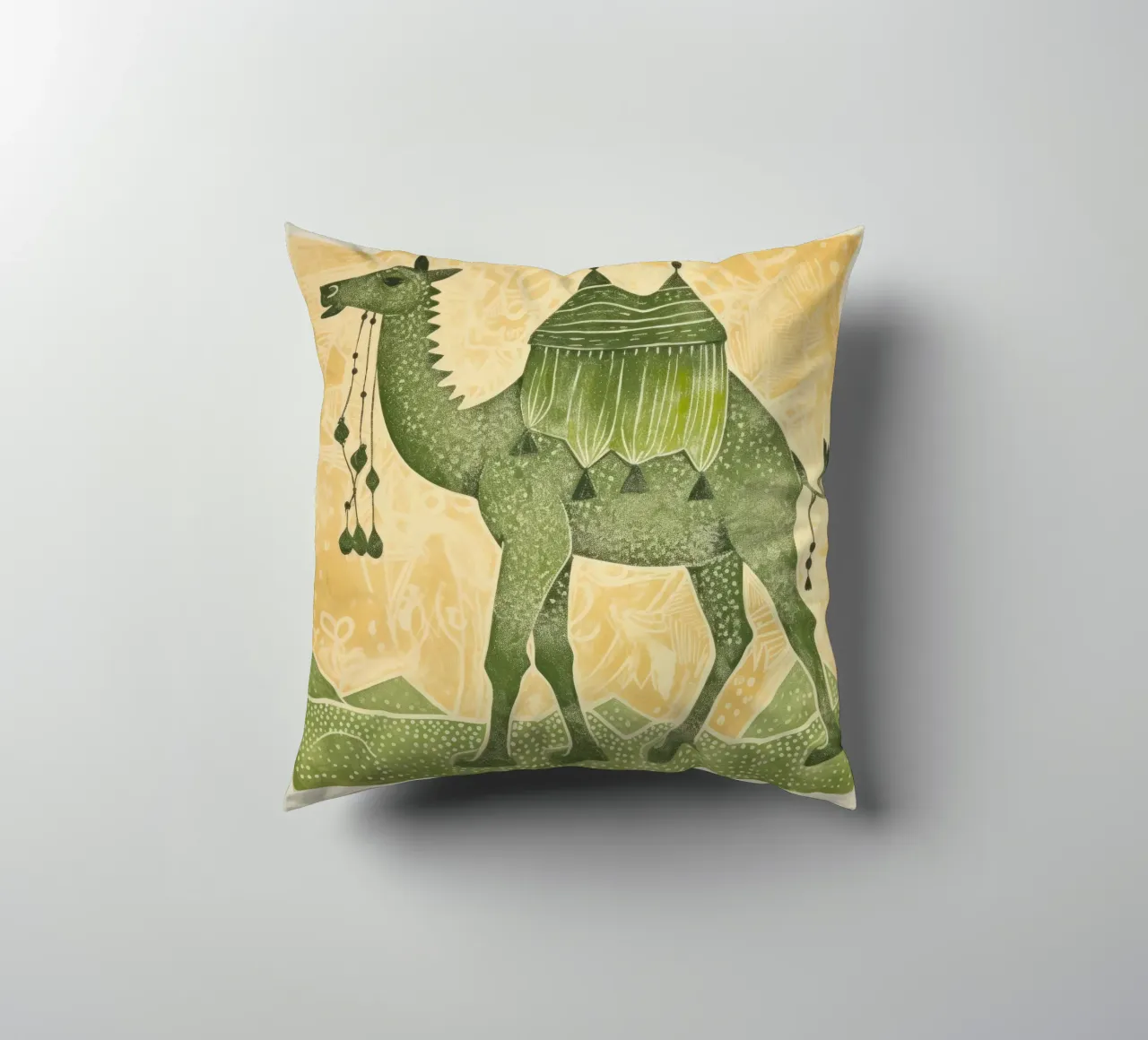 Cammello verde 4 cuscino da Minimal Animal Art