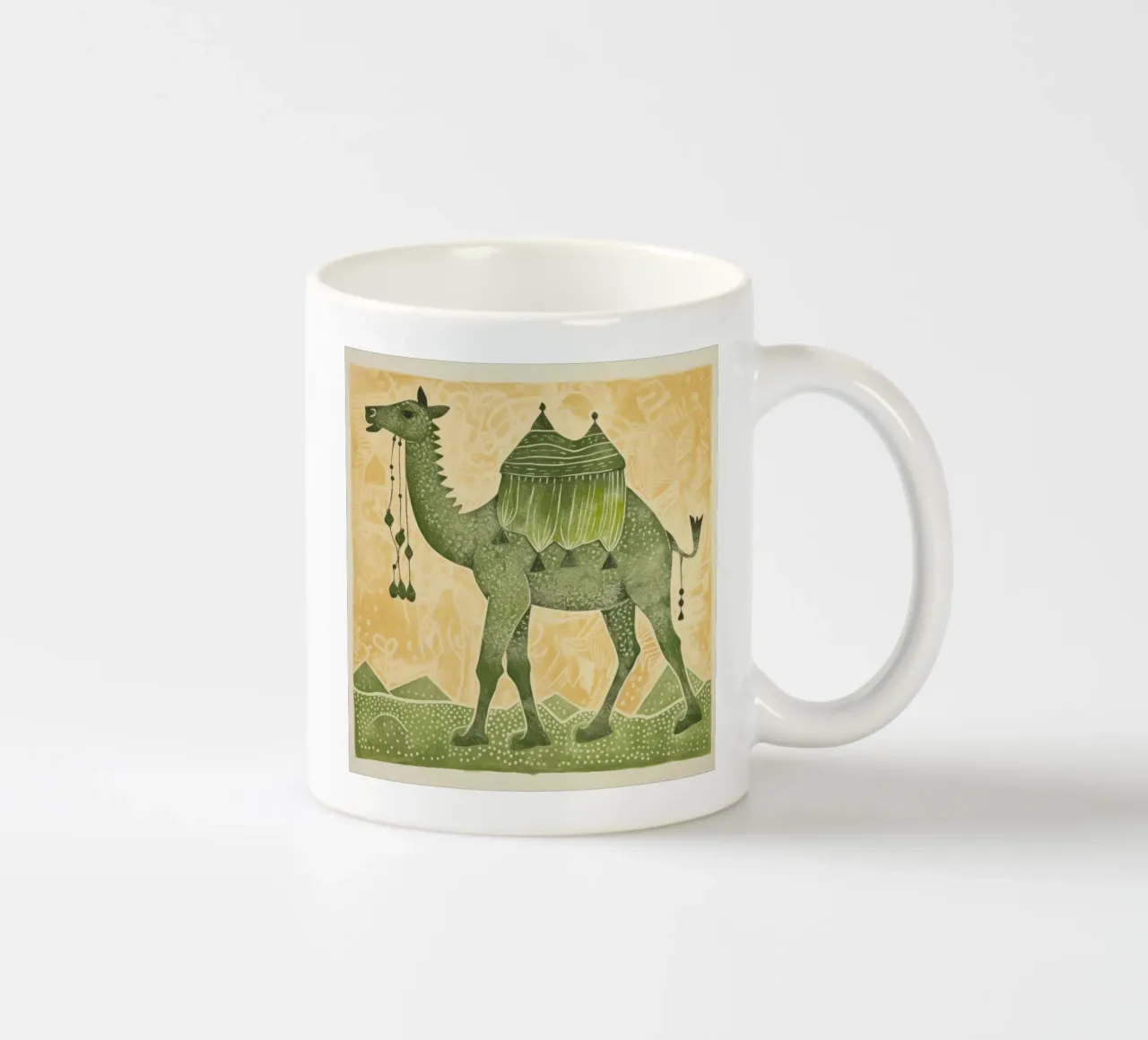 Cammello verde 4 tazza in ceramica da Minimal Animal Art