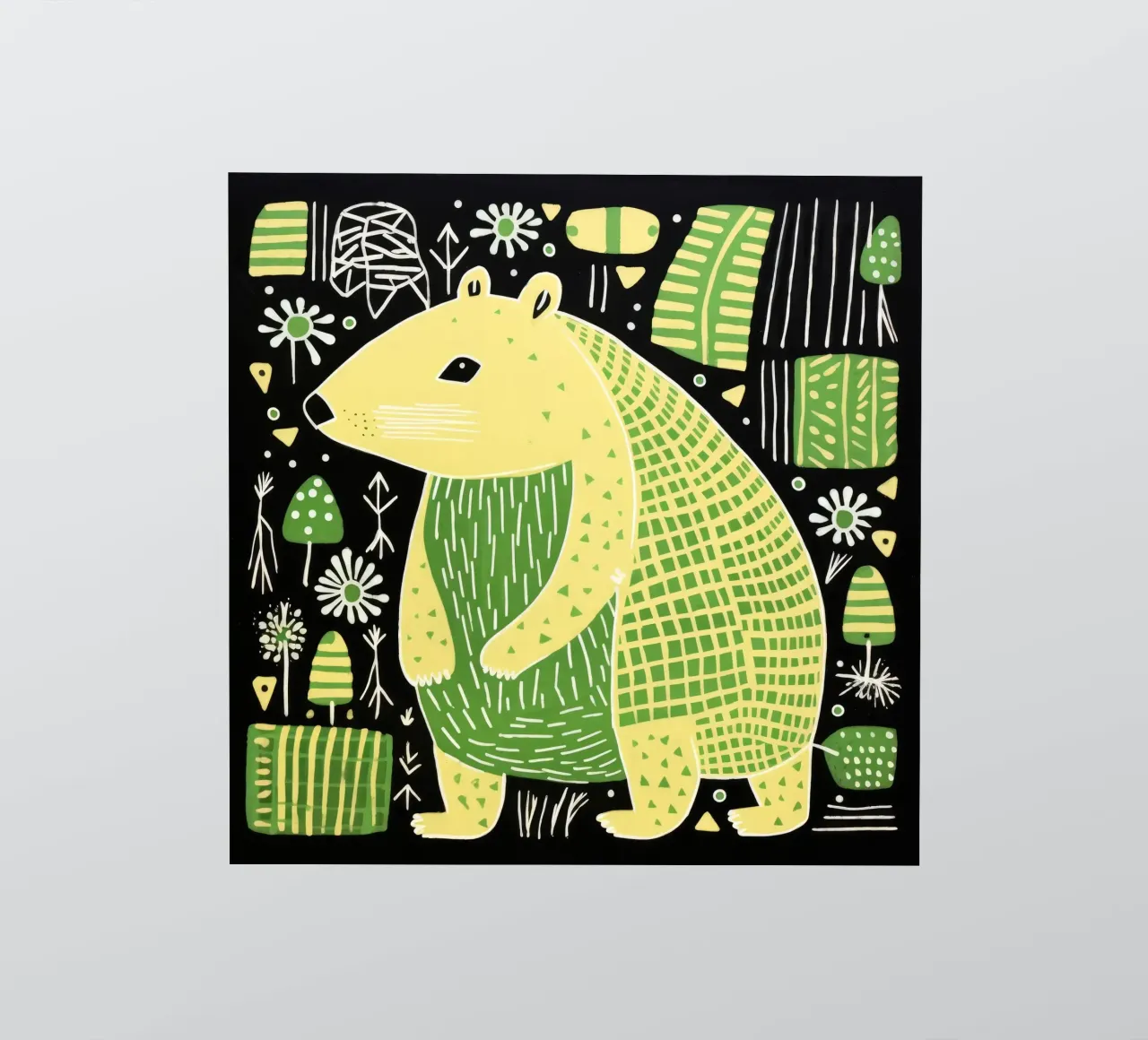 Capybara vert 1 autocollant de Minimal Animal Art