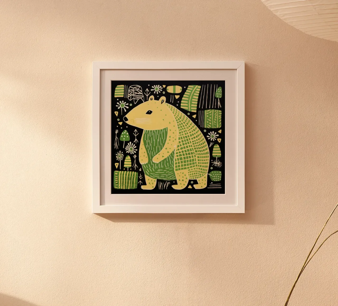 Capybara vert 1 poster de Minimal Animal Art