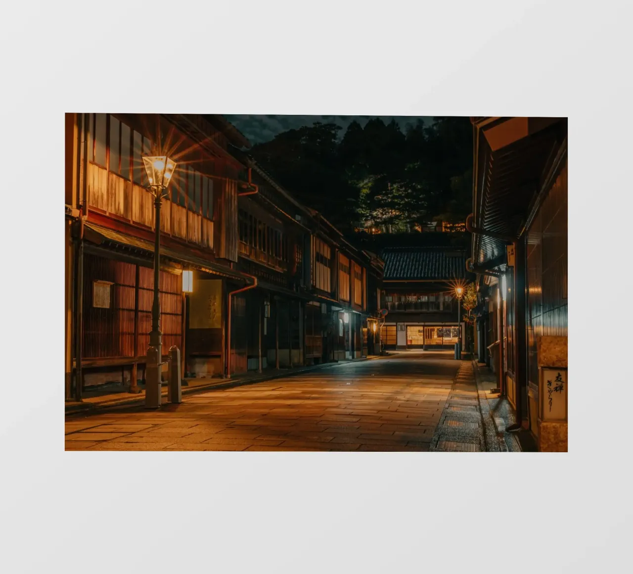 Kanazawa di notte, Giappone telo in pvc da Marcel Bisig