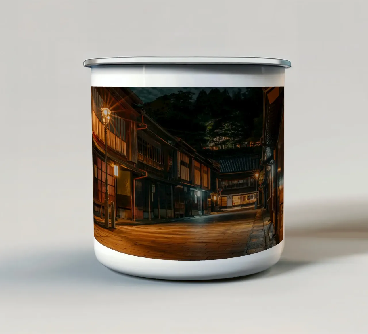 Kanazawa di notte, Giappone tazza in smalto da Marcel Bisig