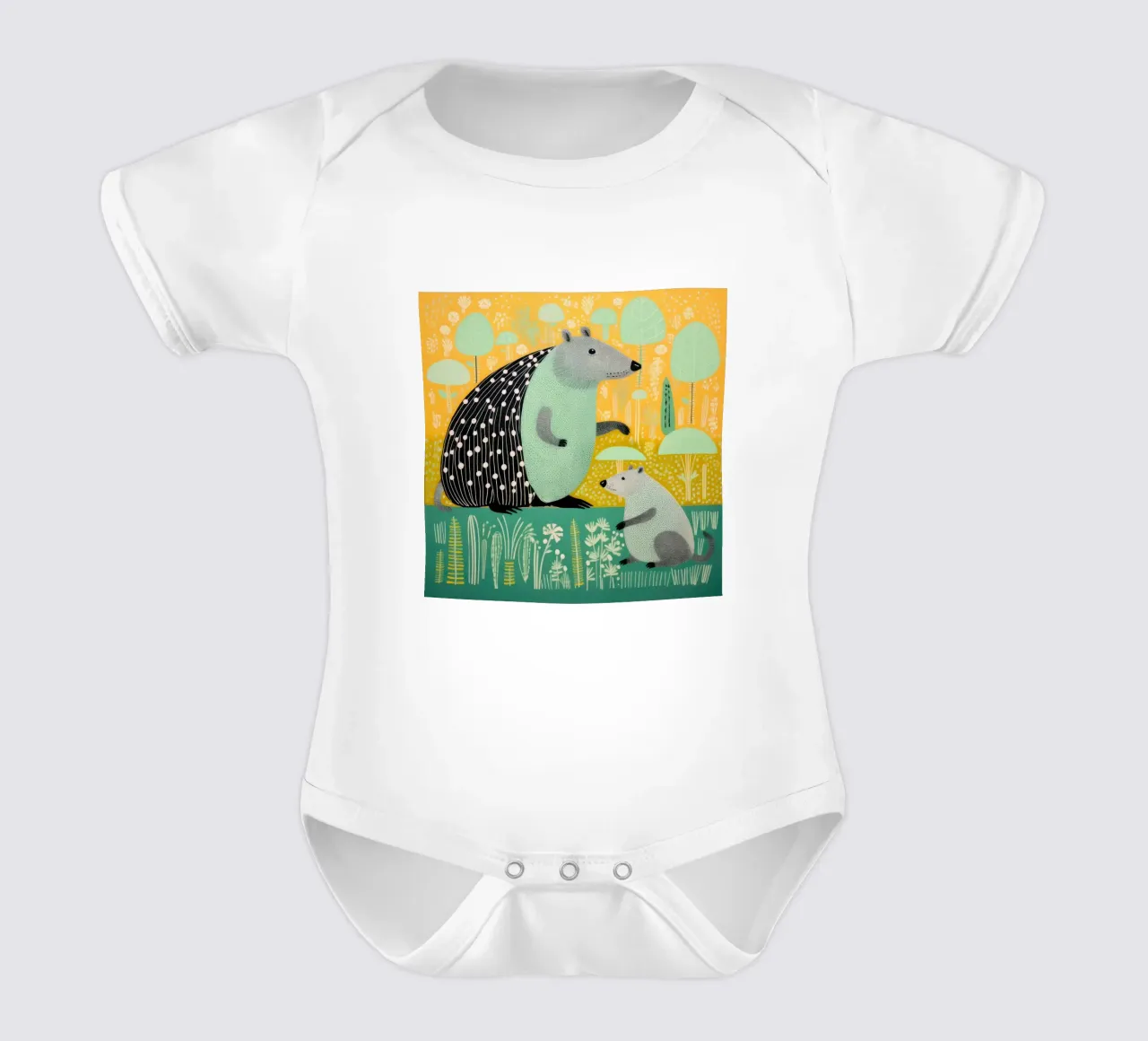 Capybara vert 2 body bébé de Minimal Animal Art
