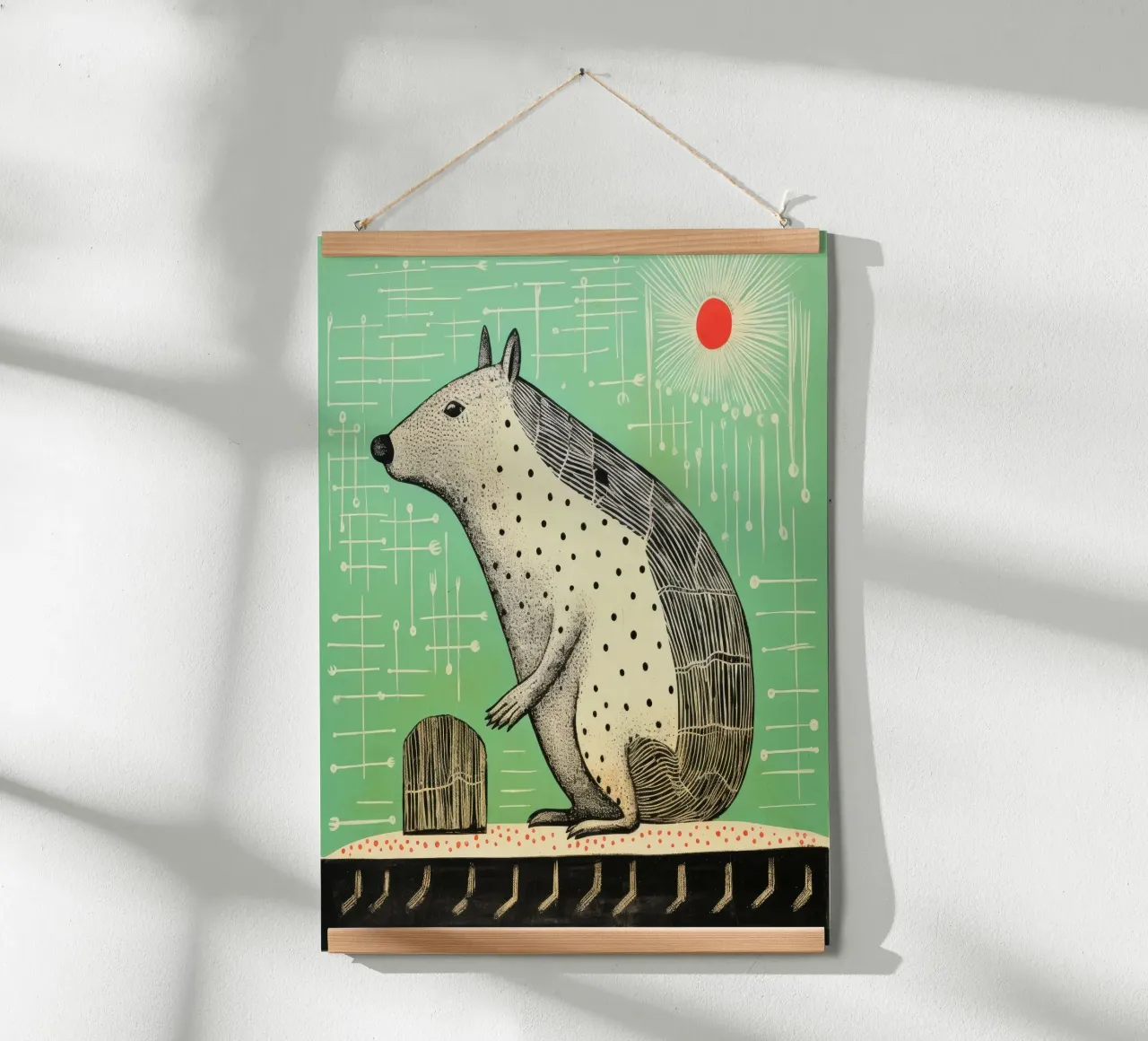 Capibara verde 3 poster da Minimal Animal Art