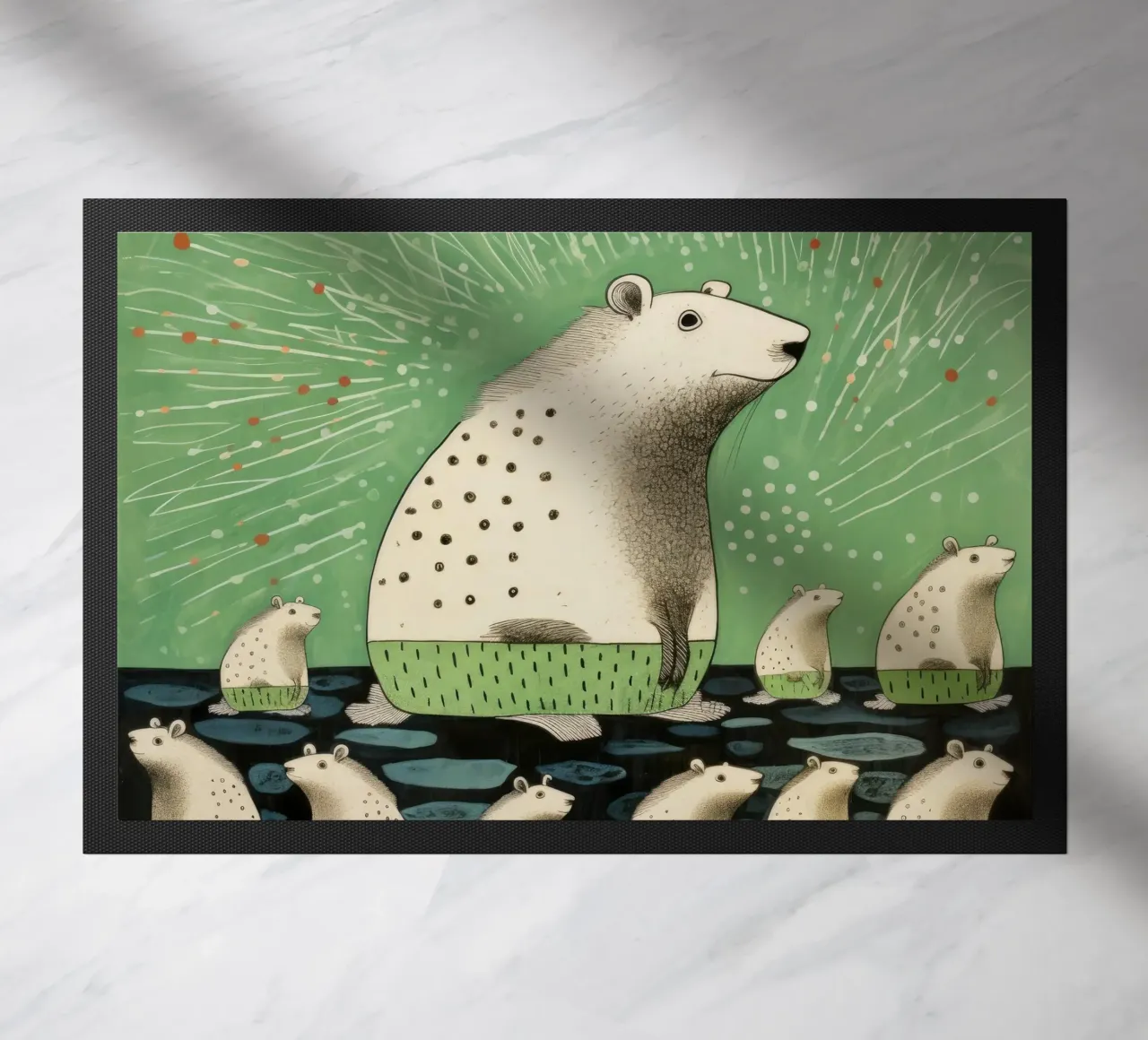 Capibara verde 4 zerbino da Minimal Animal Art