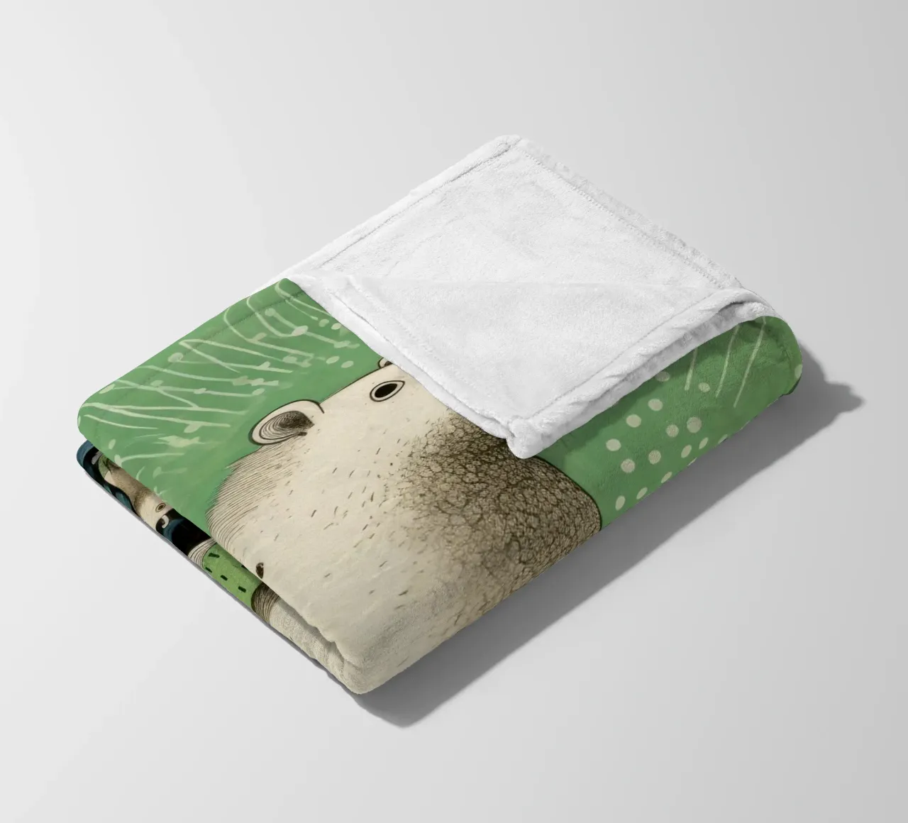 Capibara verde 4 coperta in pile da Minimal Animal Art