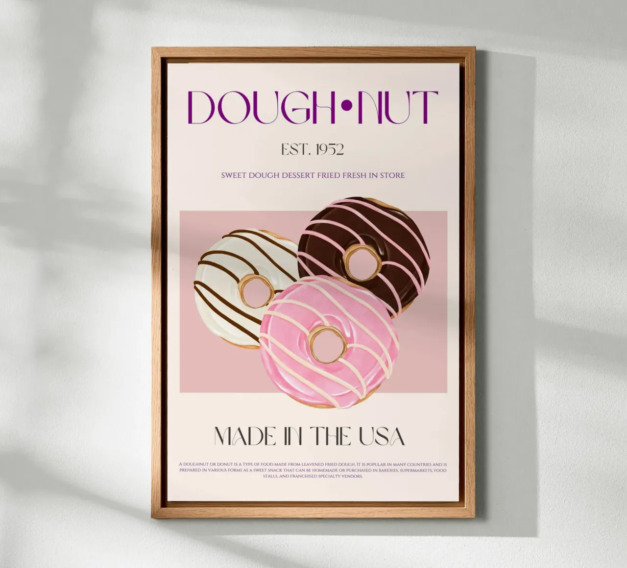 Donut print canvas met Baklijst van KOKRPrints