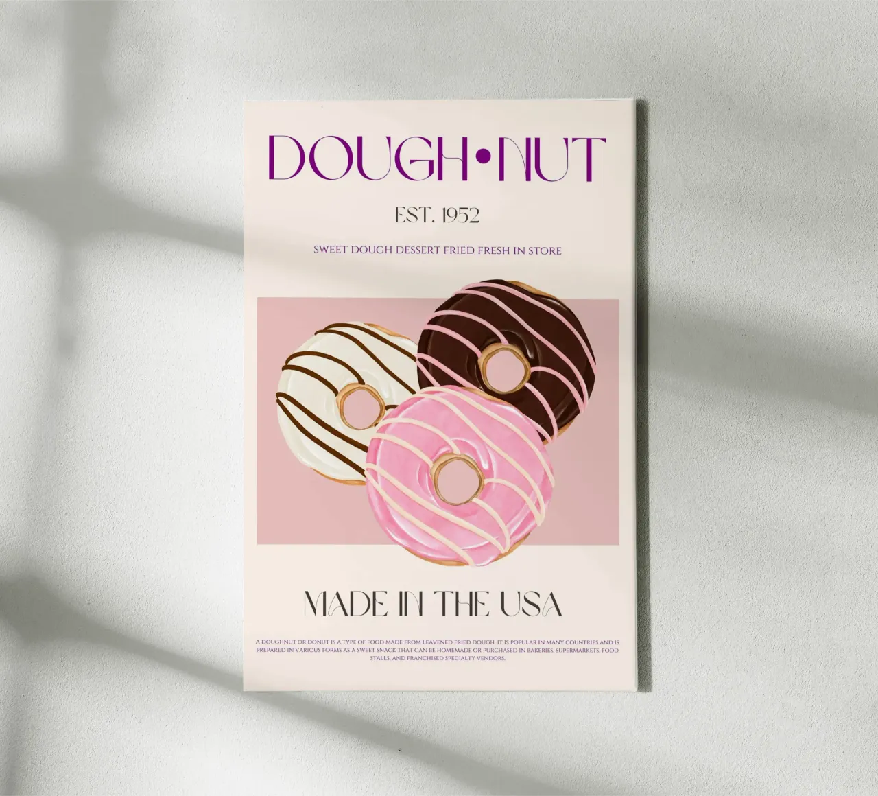 Donut print canvas met Baklijst van KOKRPrints