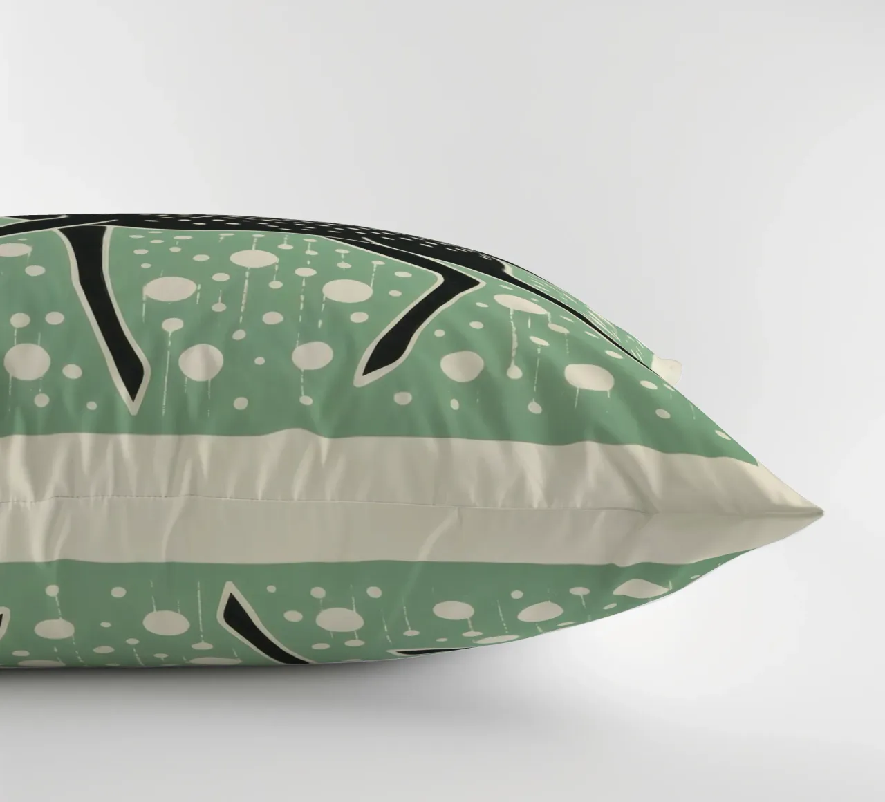 Green Caribou 1 decorative cushion by Minimal Animal Art