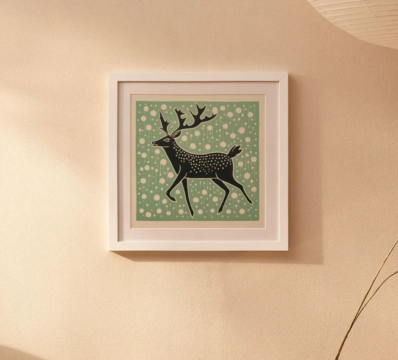 Groene kariboe 1 hahnemühle van Minimal Animal Art