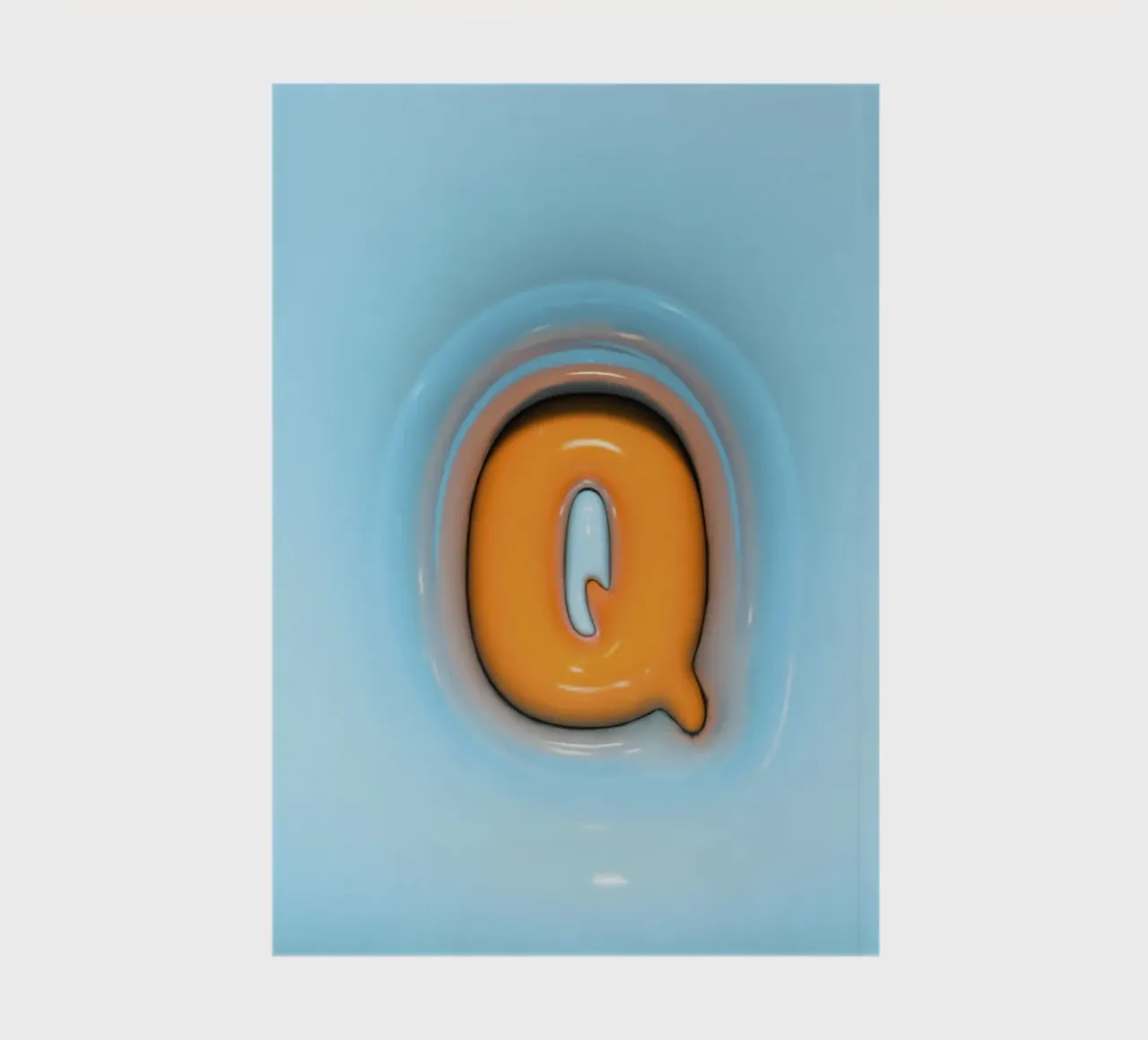 Bubblegum Inflate Initials Q Blue notebook by Malou-Studio