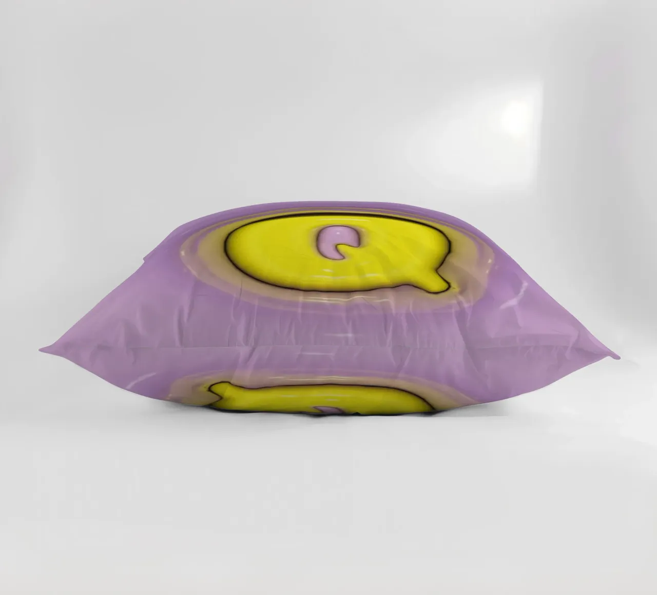 Bubblegum Inflate Initials Q Lila decorative cushion by Malou-Studio