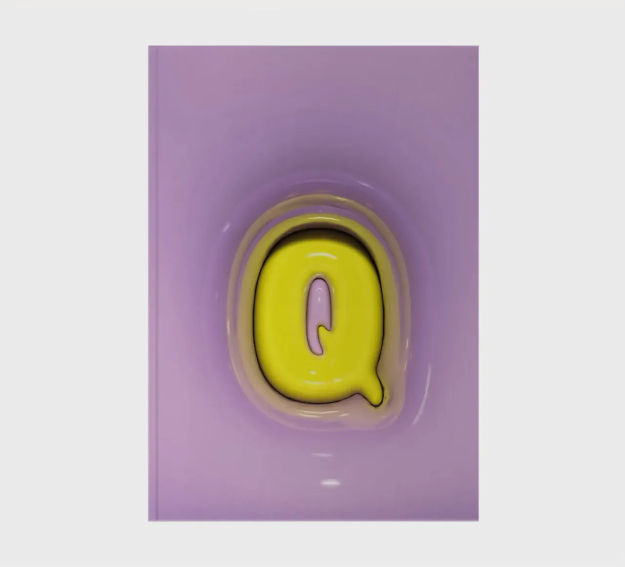 Bubblegum Inflate Initials Q Lila notebook by Malou-Studio
