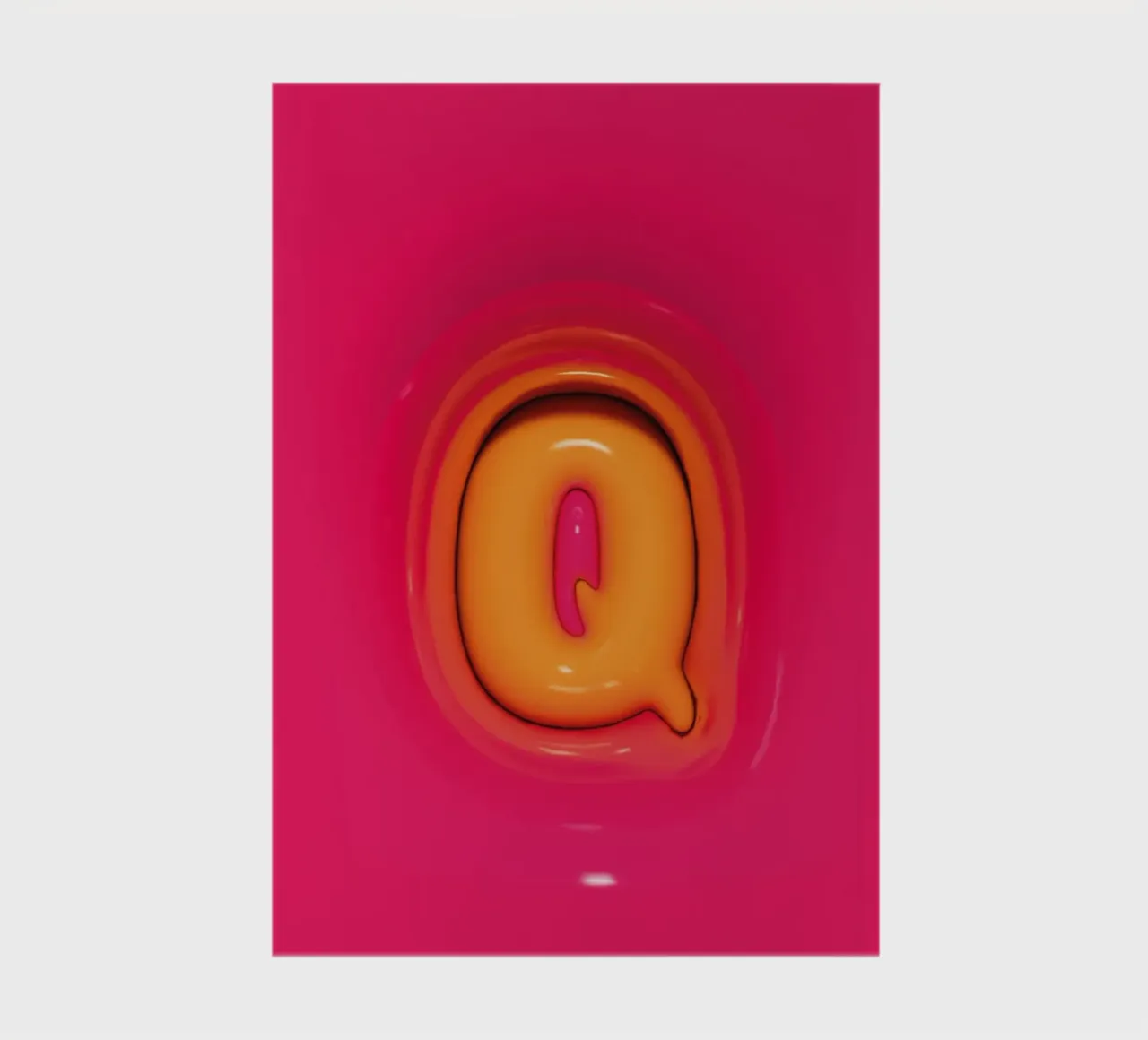 Bubblegum Inflate Initials Q Pink notebook by Malou-Studio