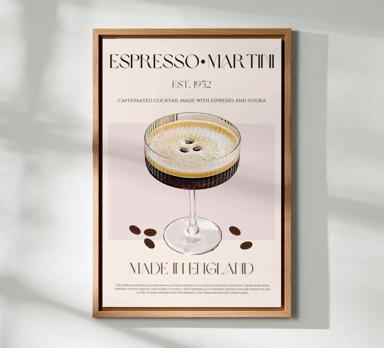 Espresso Martini Cocktail Print forex plate by KOKRPrints