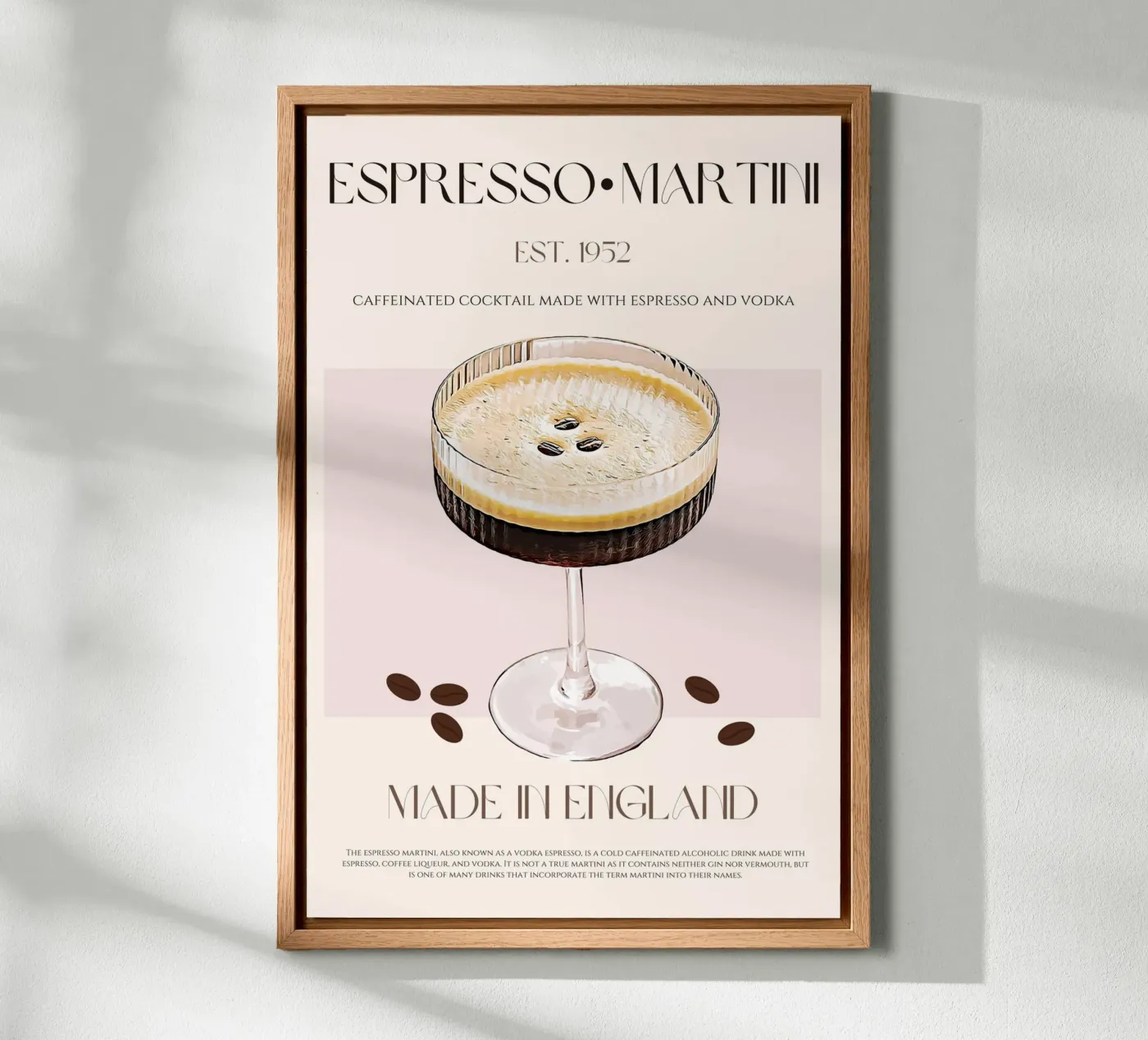Espresso Martini Cocktail Druck Forex-Platte von KOKRPrints