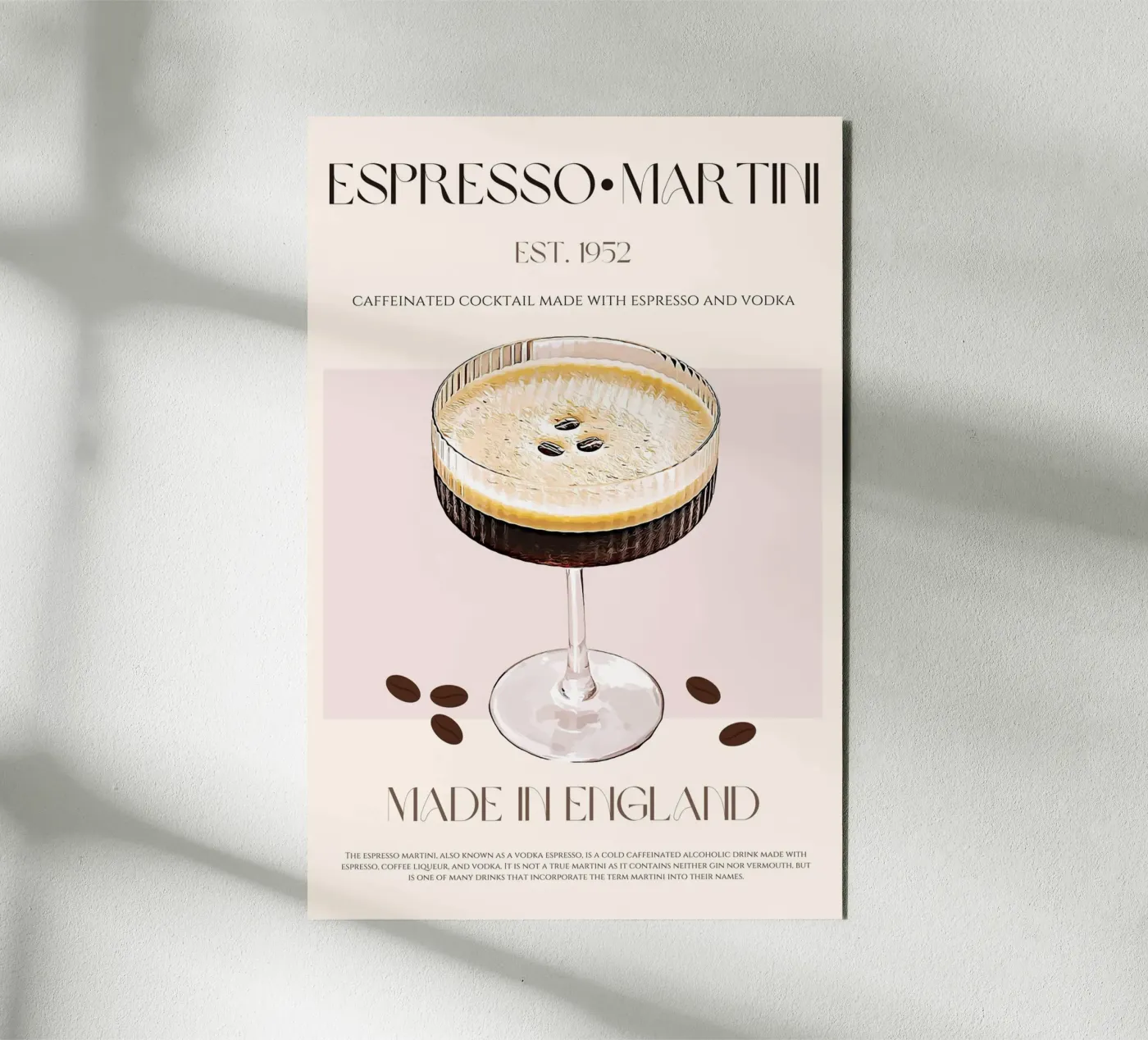 Espresso Martini Cocktail Druck Forex-Platte von KOKRPrints