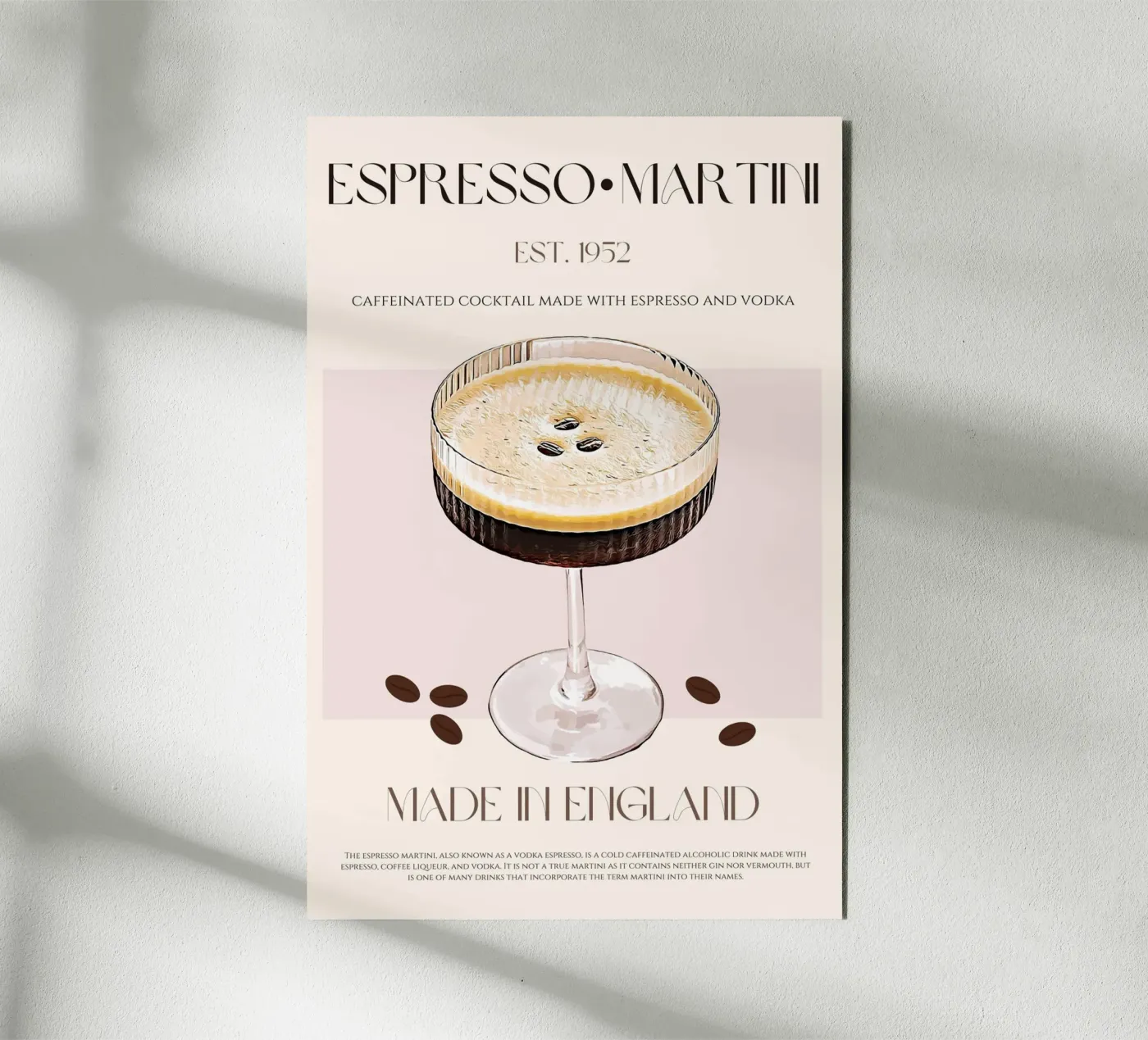 Espresso Martini Cocktail Druck Forex-Platte von KOKRPrints