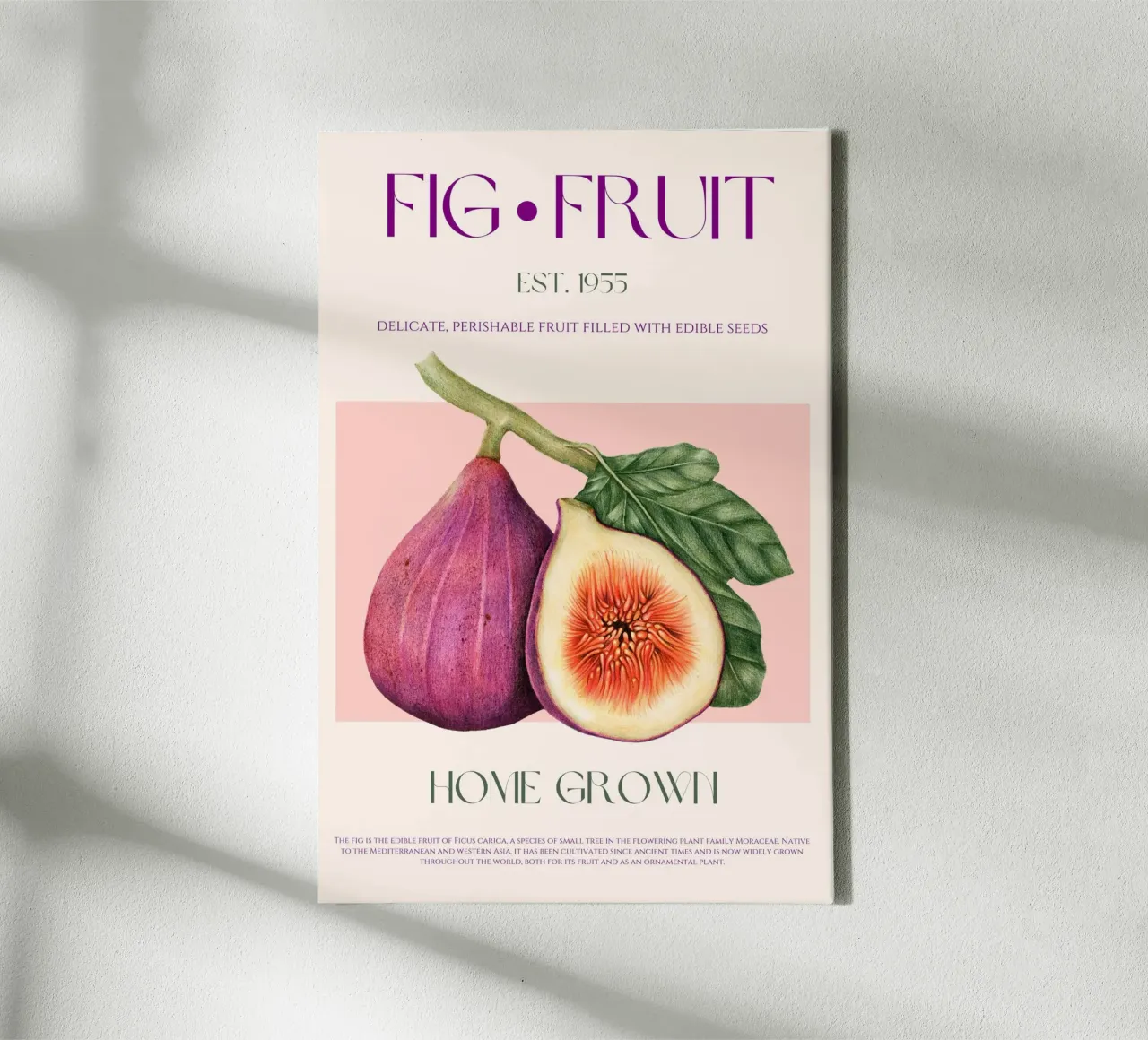 Fig Fruit Print canvas met Baklijst van KOKRPrints