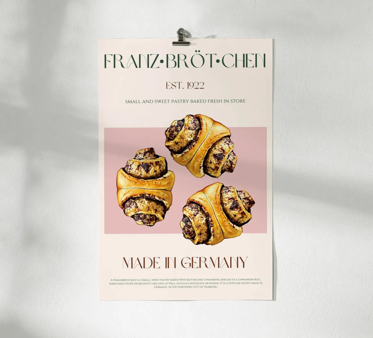 French roll print poster by KOKRPrints