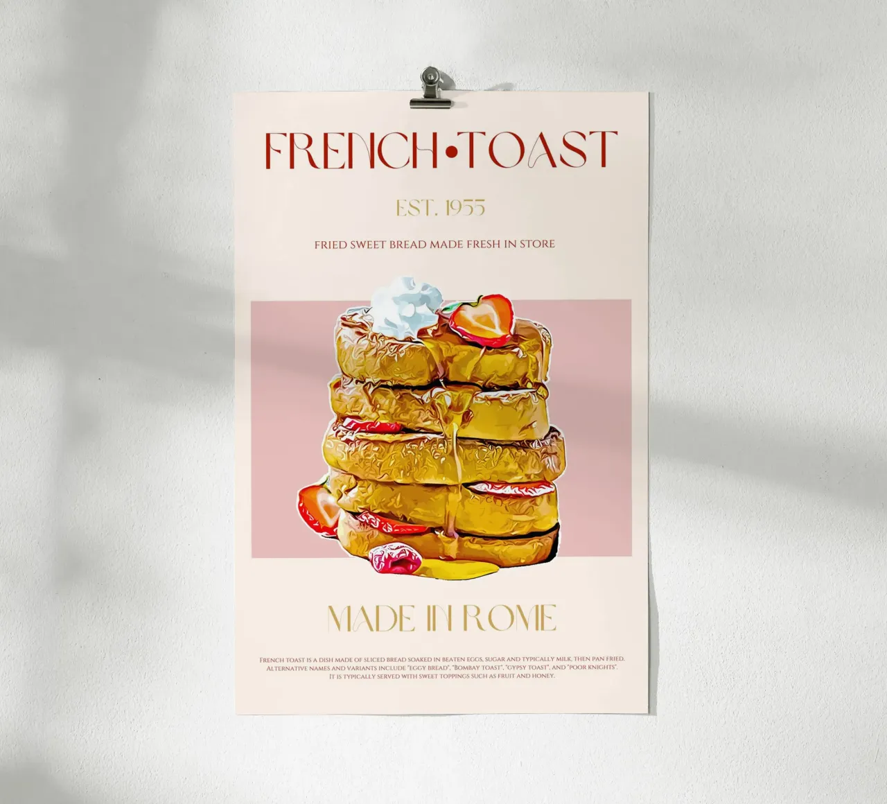 Stampa French Toast poster con telaio in plastica da KOKRPrints