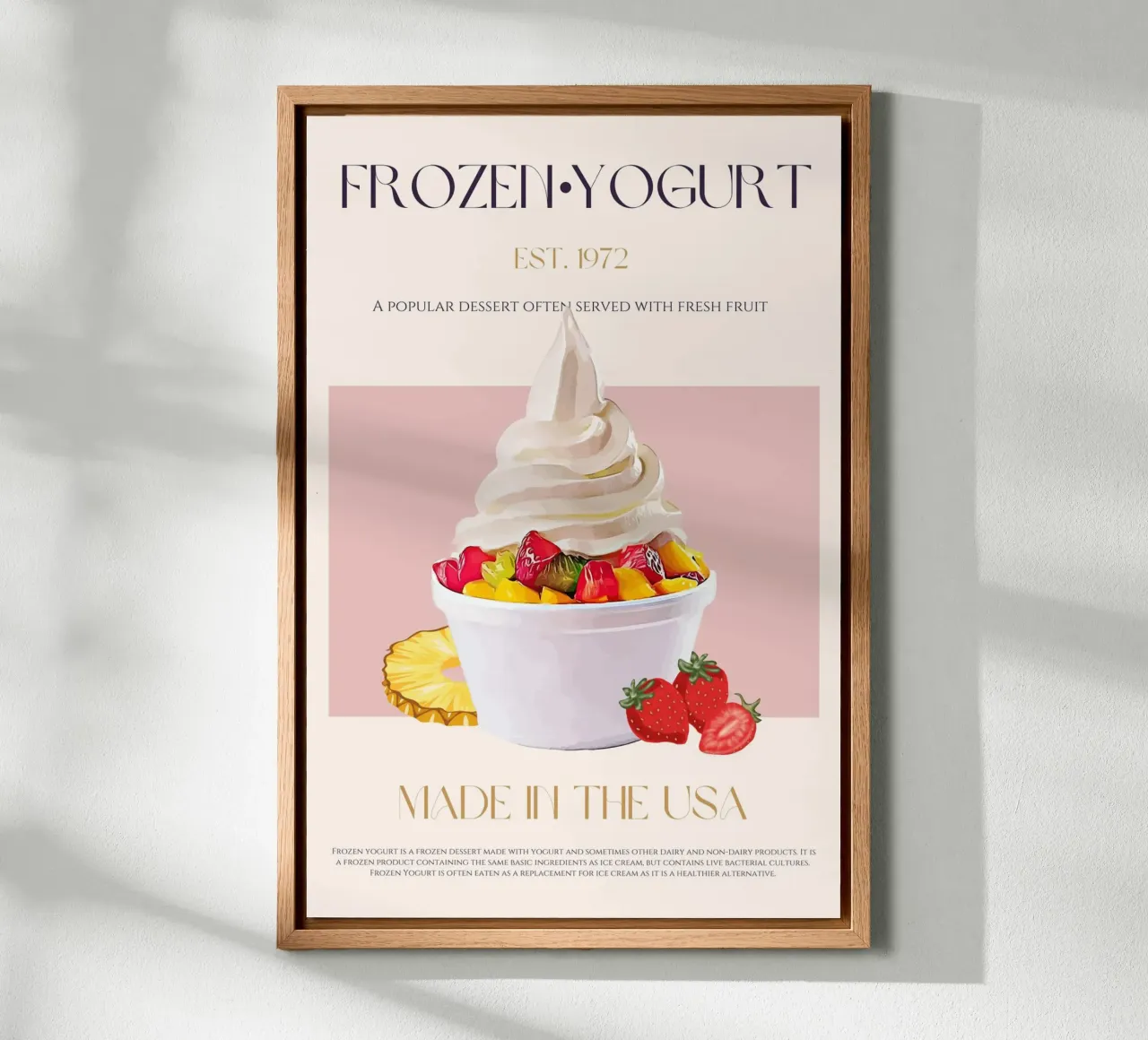 Frozen yoghurt print canvas met Baklijst van KOKRPrints