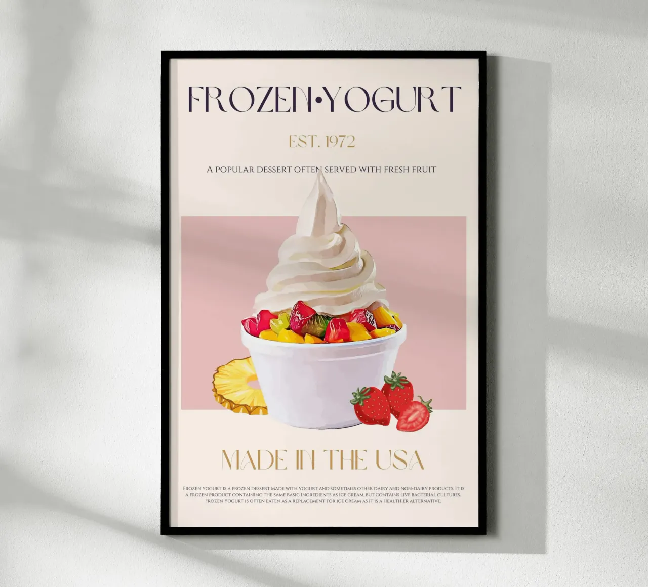 Stampa yogurt congelato poster con telaio in plastica da KOKRPrints