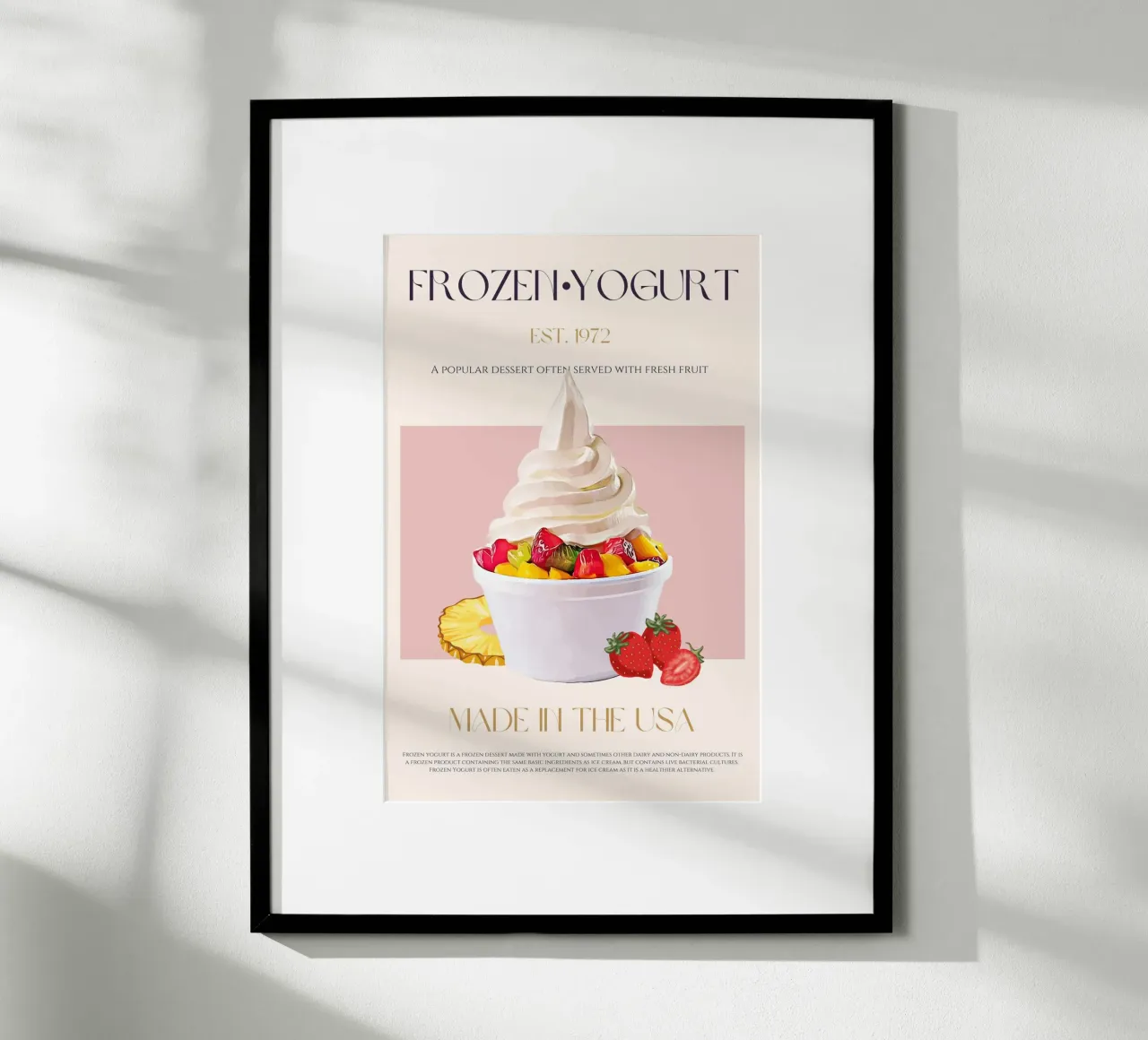 Stampa yogurt congelato poster con telaio in plastica da KOKRPrints